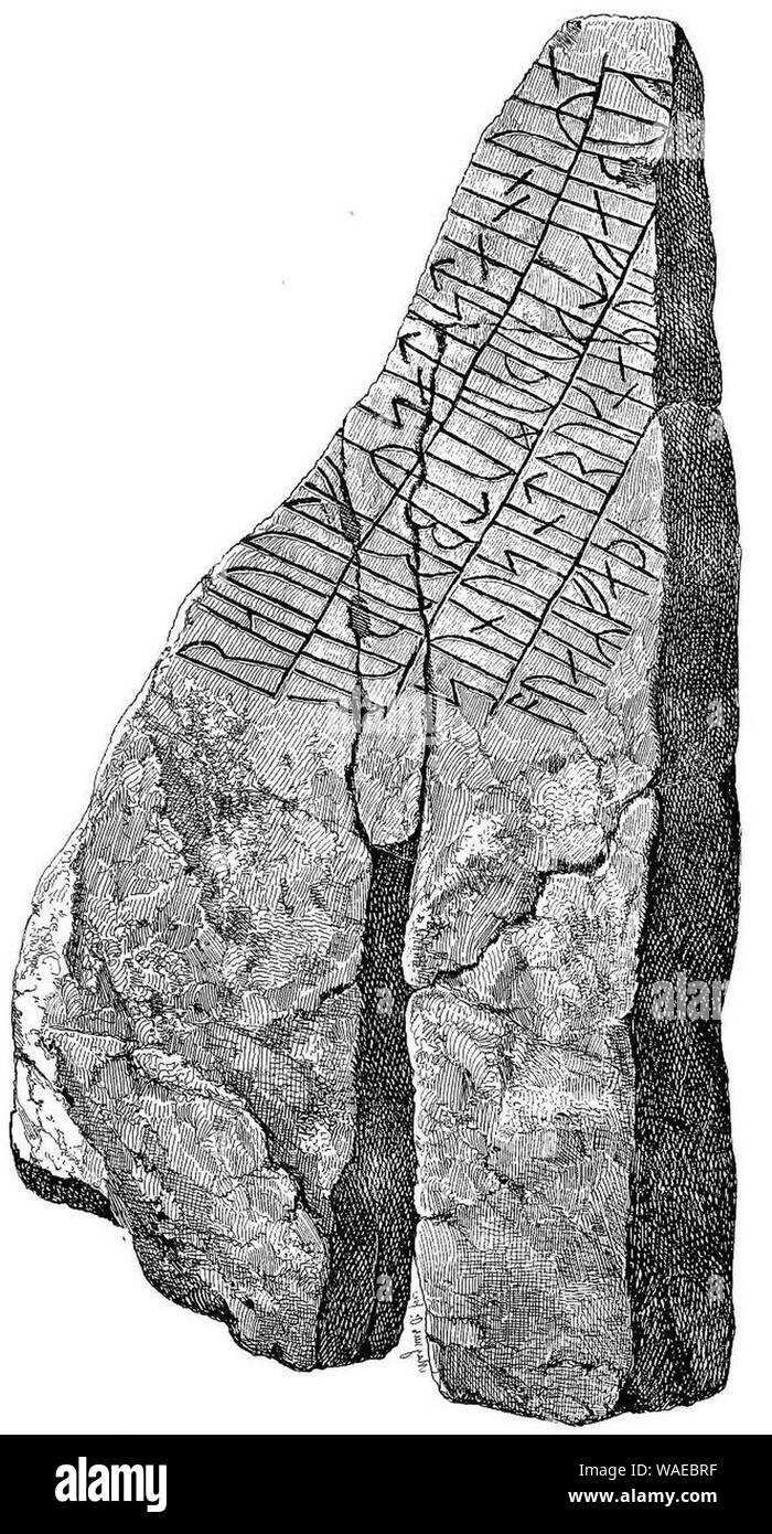 Runenstein von Helnaes. Foto Stock