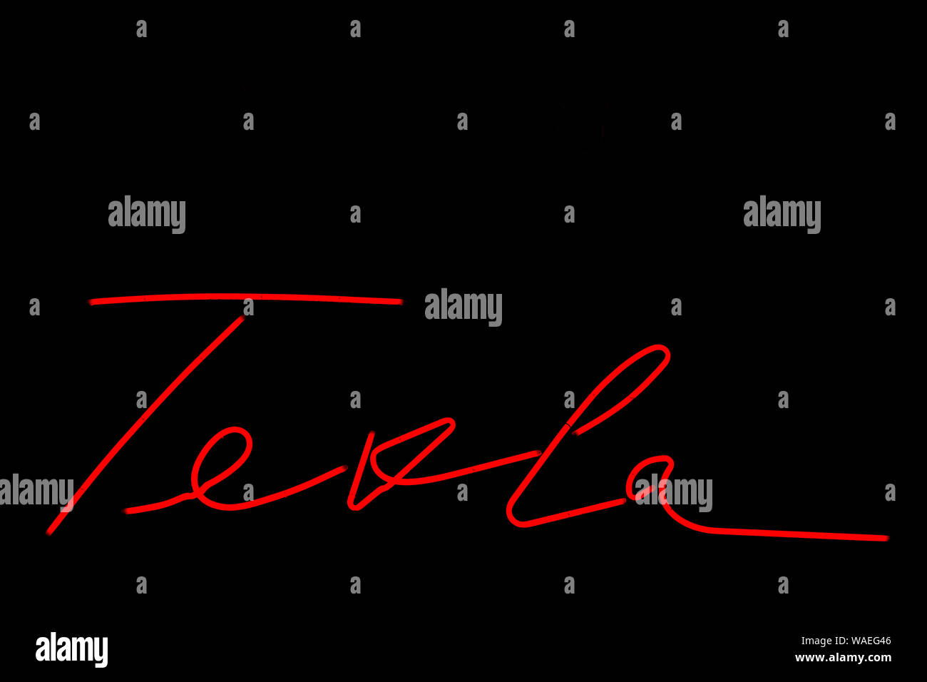 Nikola Tesla autografo Foto Stock