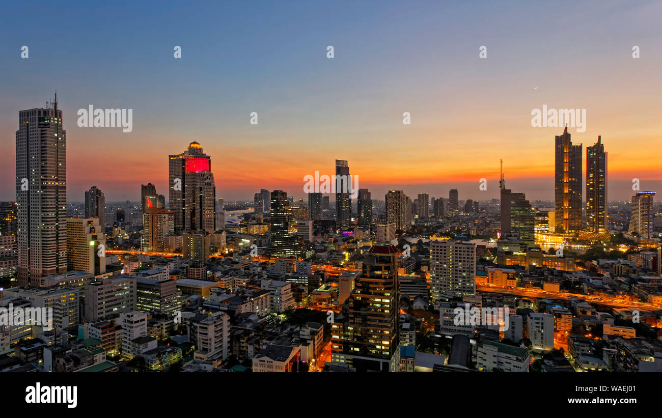 Cityscape, icona Siam Sunset, Bangkok Foto Stock