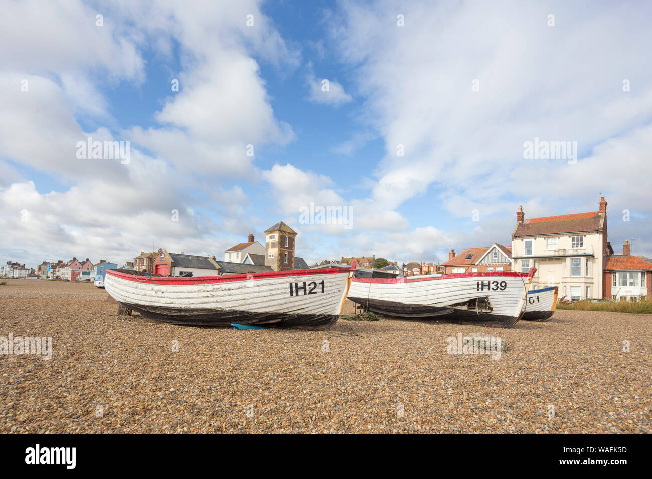 La città balneare di Aldeburgh sulla east coast Suffolk, Inghilterra, Regno Unito Foto Stock