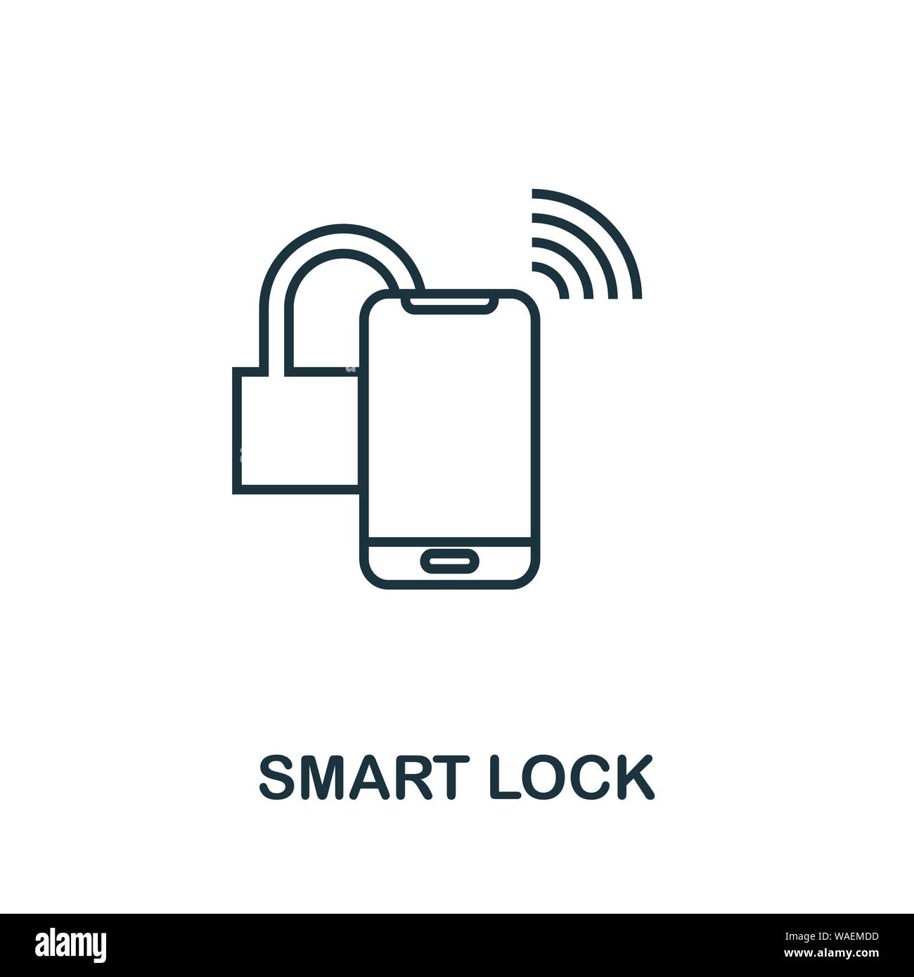 Icona del profilo Smart Lock. Design creativo dalla collezione di icone dei dispositivi intelligenti. Icona del profilo Smart Lock Premium. Per il web design, le applicazioni, il software e. Illustrazione Vettoriale