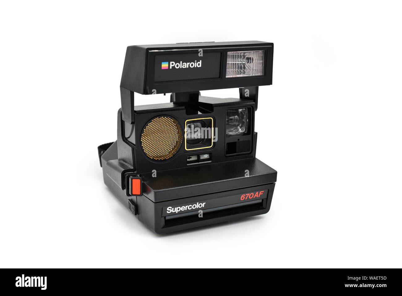 Parigi, Francia - Agosto 19, 2019: Polaroid Supercolor 670 AF è una fotocamera vintage introdotto nel 1985. Foto Stock