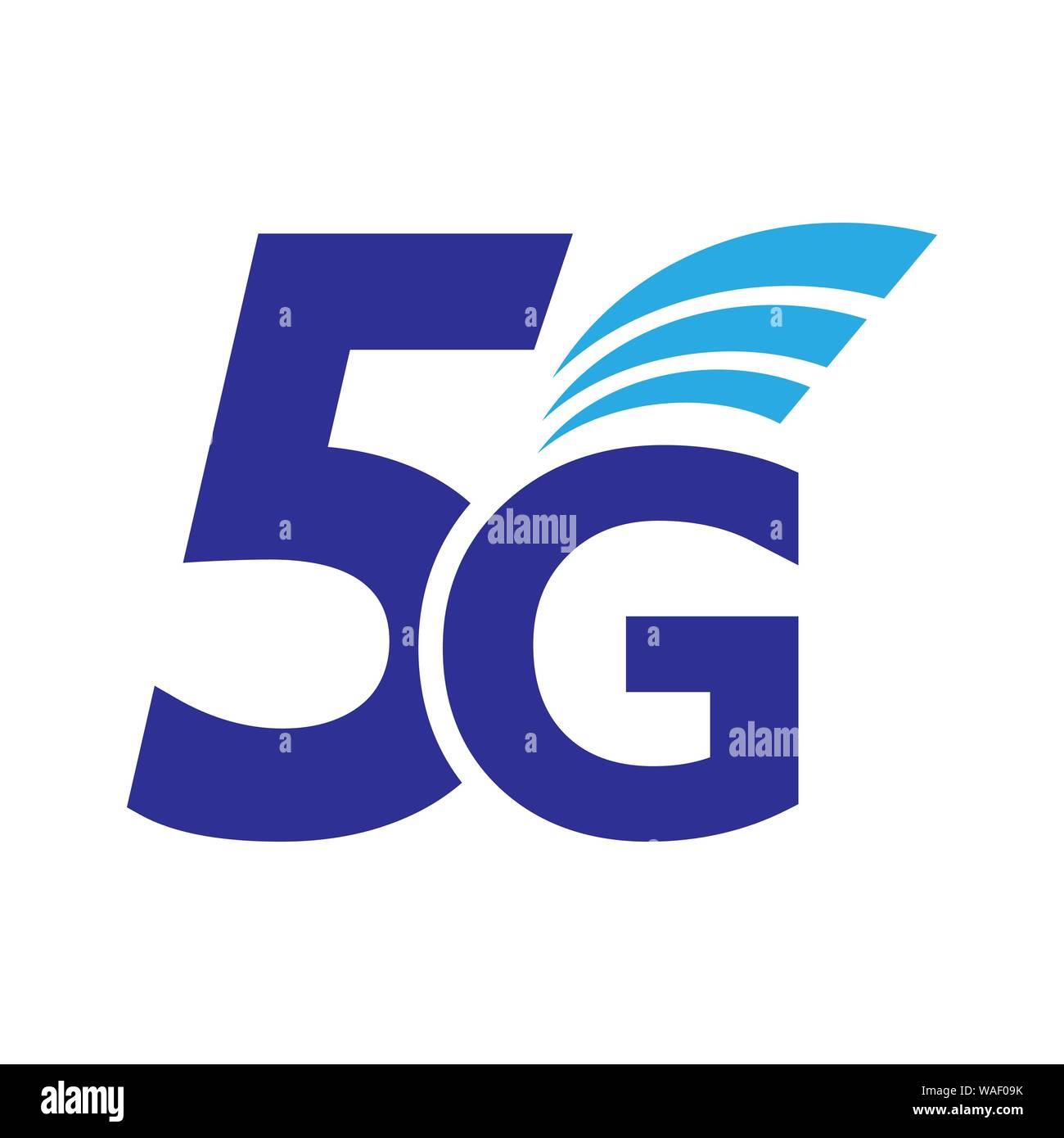 La tecnologia del vettore icona segno di rete 5G. Illustrazione 5g internet simbolo nella piana di stile minimalista. EPS 10. Illustrazione Vettoriale