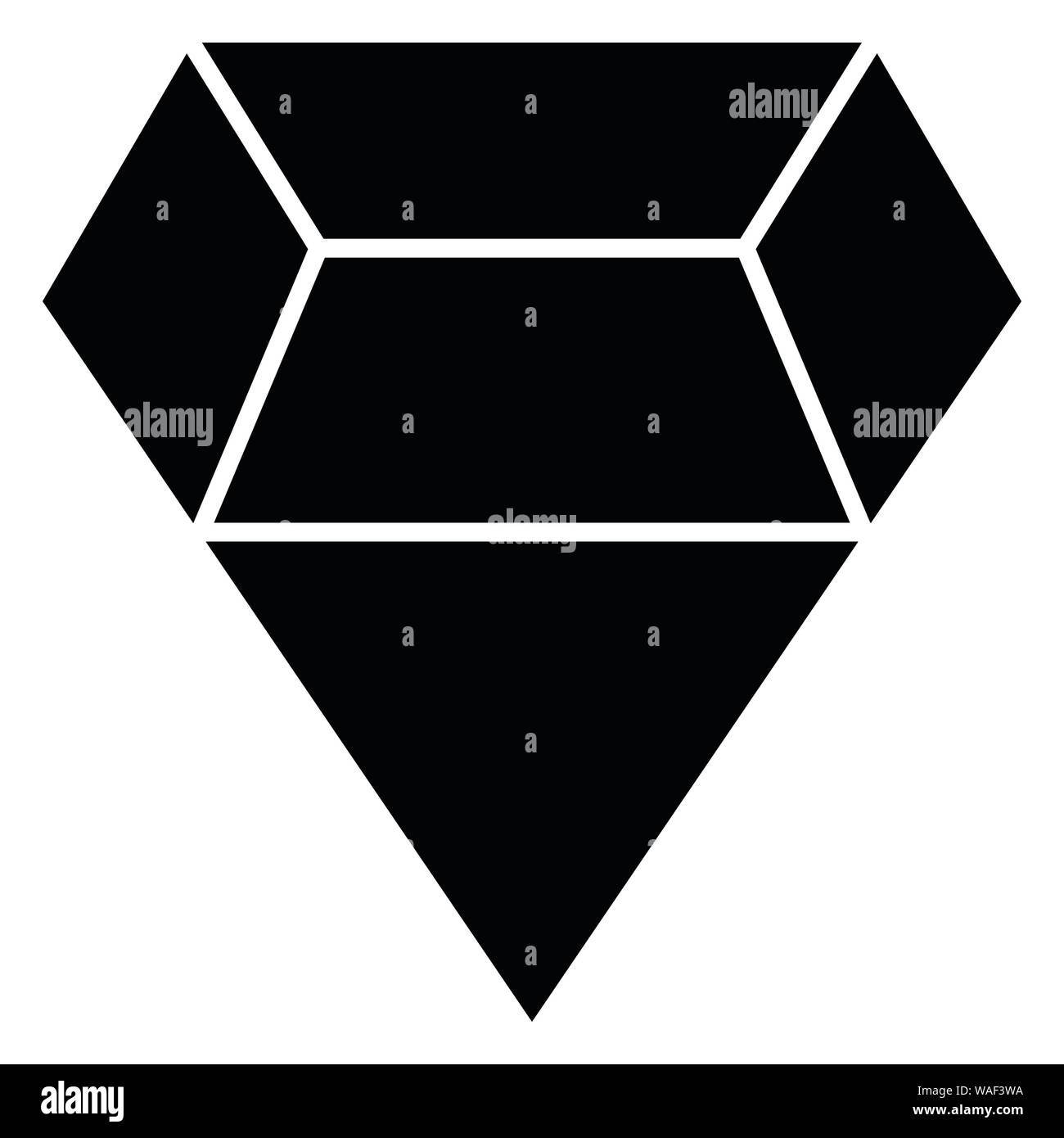 Icona a forma di diamante in cerchio. Diamante icona vettore. Simbolo di gemme. Uso perfetto per il sito web, design pattern, ecc. Illustrazione Vettoriale