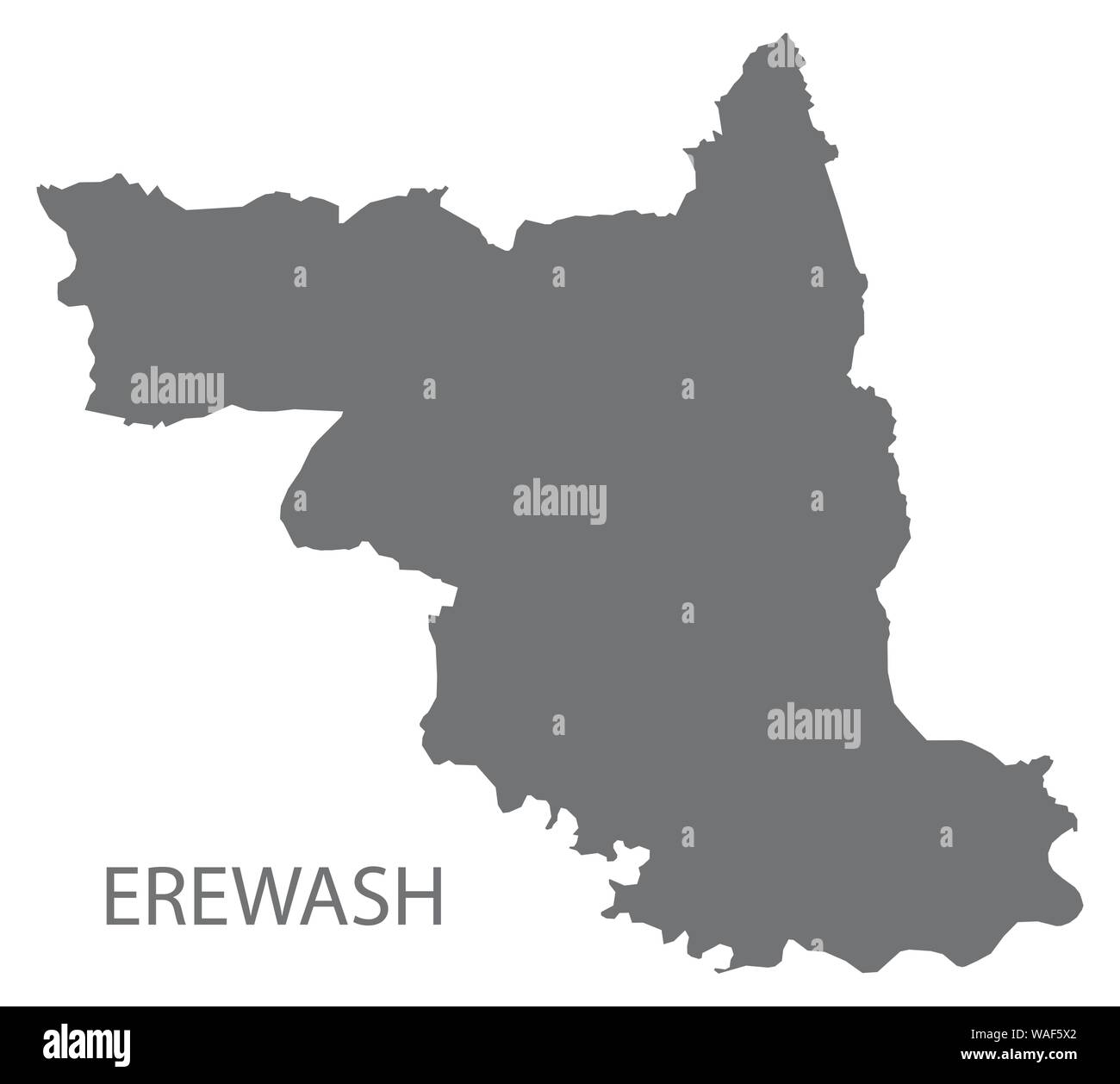 Erewash grigio mappa del Distretto di East Midlands England Regno Unito Illustrazione Vettoriale