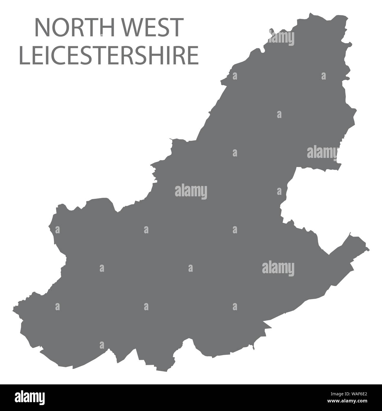 North West Leicestershire grigio mappa del Distretto di East Midlands England Regno Unito Illustrazione Vettoriale