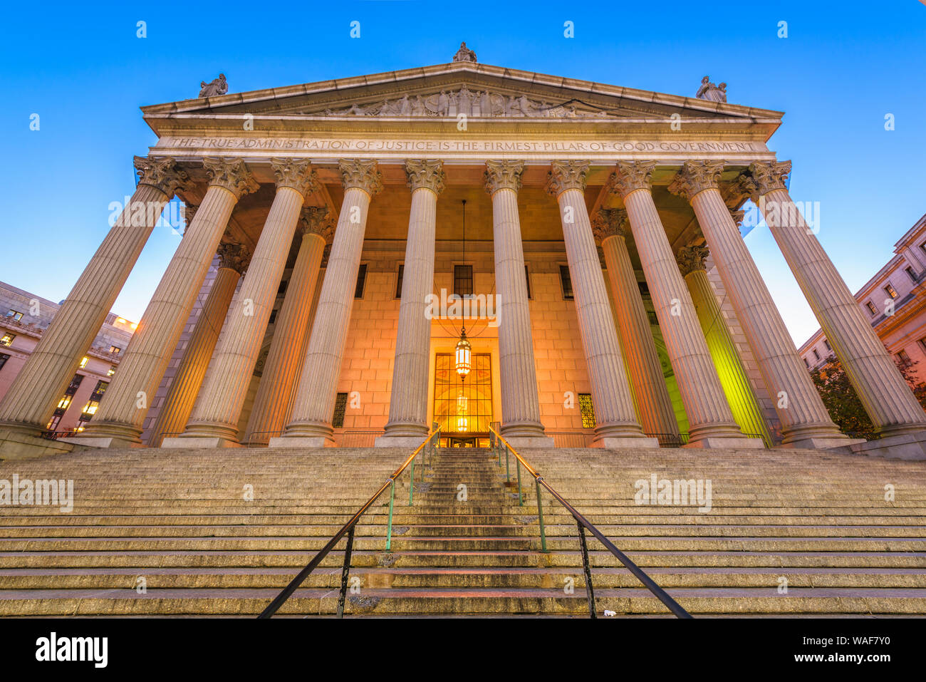 La Suprema Corte di New York in New York City, Stati Uniti d'America. Foto Stock