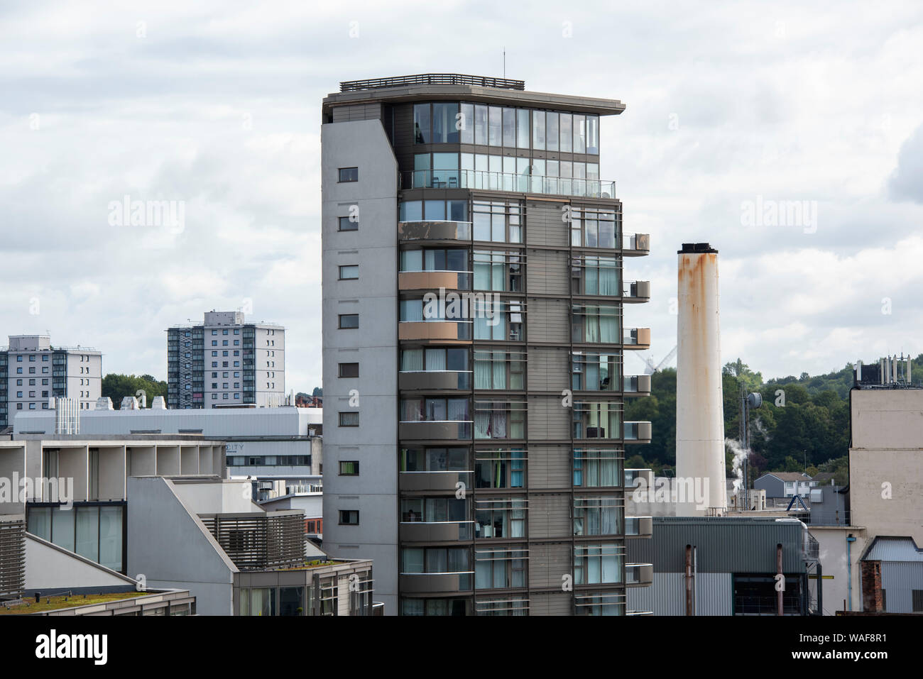 Nottingham uno sviluppo, catturata dal tetto di Loxley casa sulla strada della stazione di Nottingham, Inghilterra, Regno Unito Foto Stock