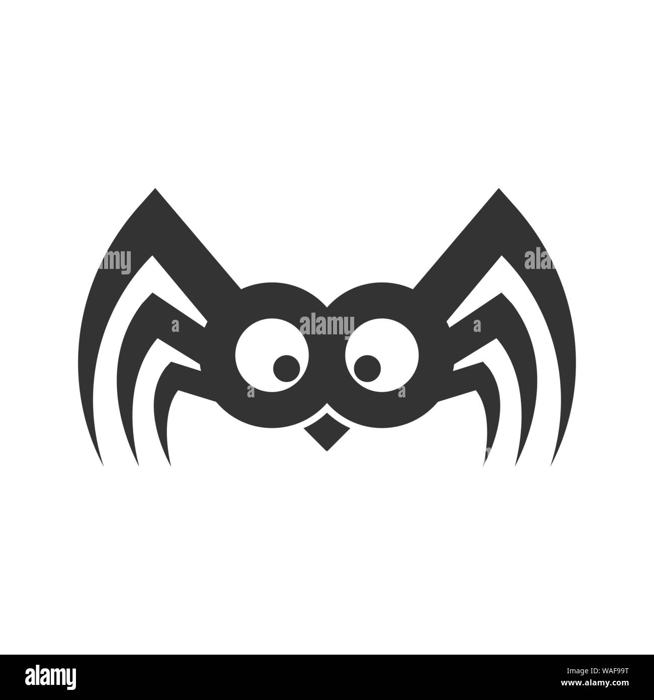 Spider logo divertente segno. Illustrazione Vettore. EPS 10 Illustrazione Vettoriale