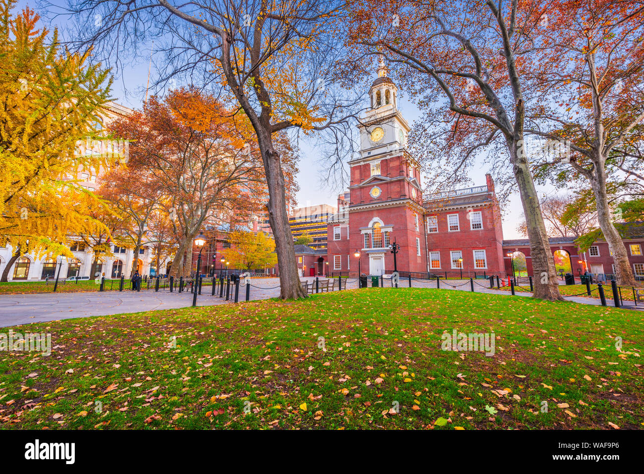 La sala dell'indipendenza durante la stagione autunnale di Philadelphia, Pennsylvania, USA. Foto Stock