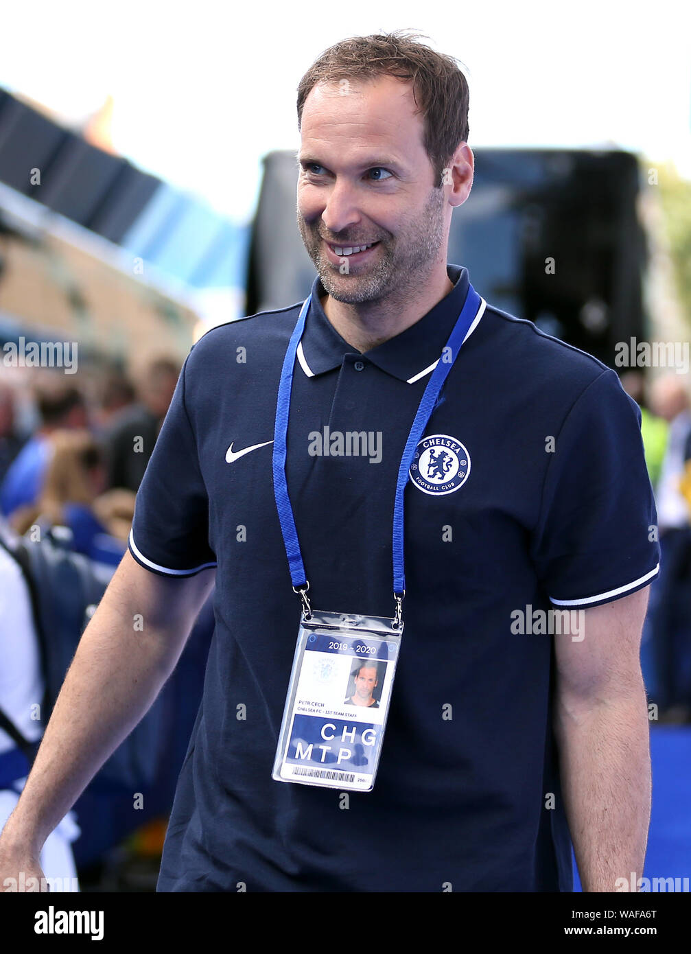 Chelsea tecniche e performance advisor Petr Cech arriva a terra Foto Stock