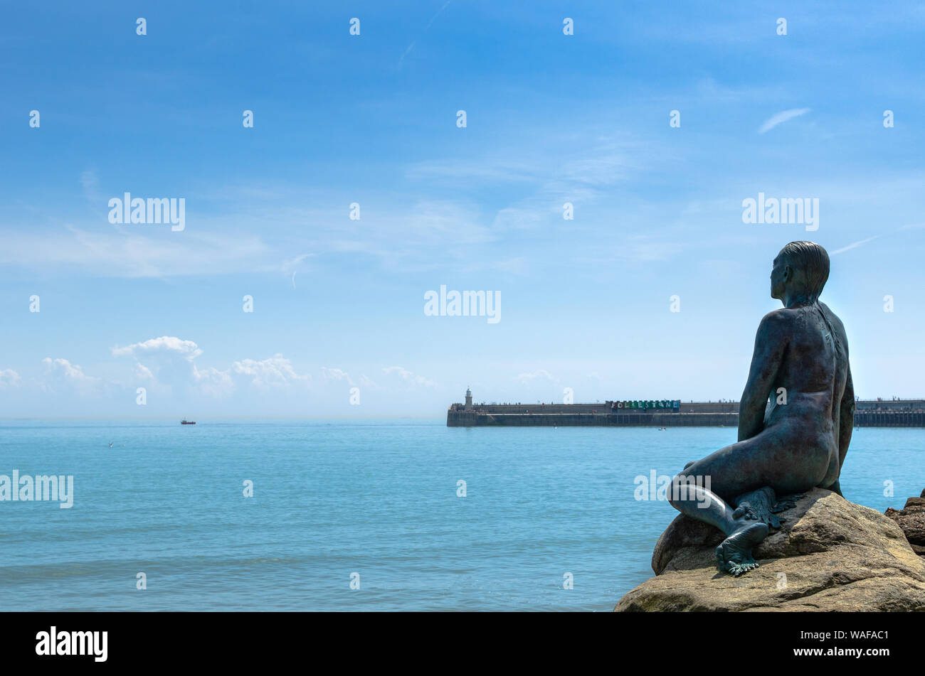 La Sirenetta di Folkestone della Manica a Kent, Inghilterra Foto Stock