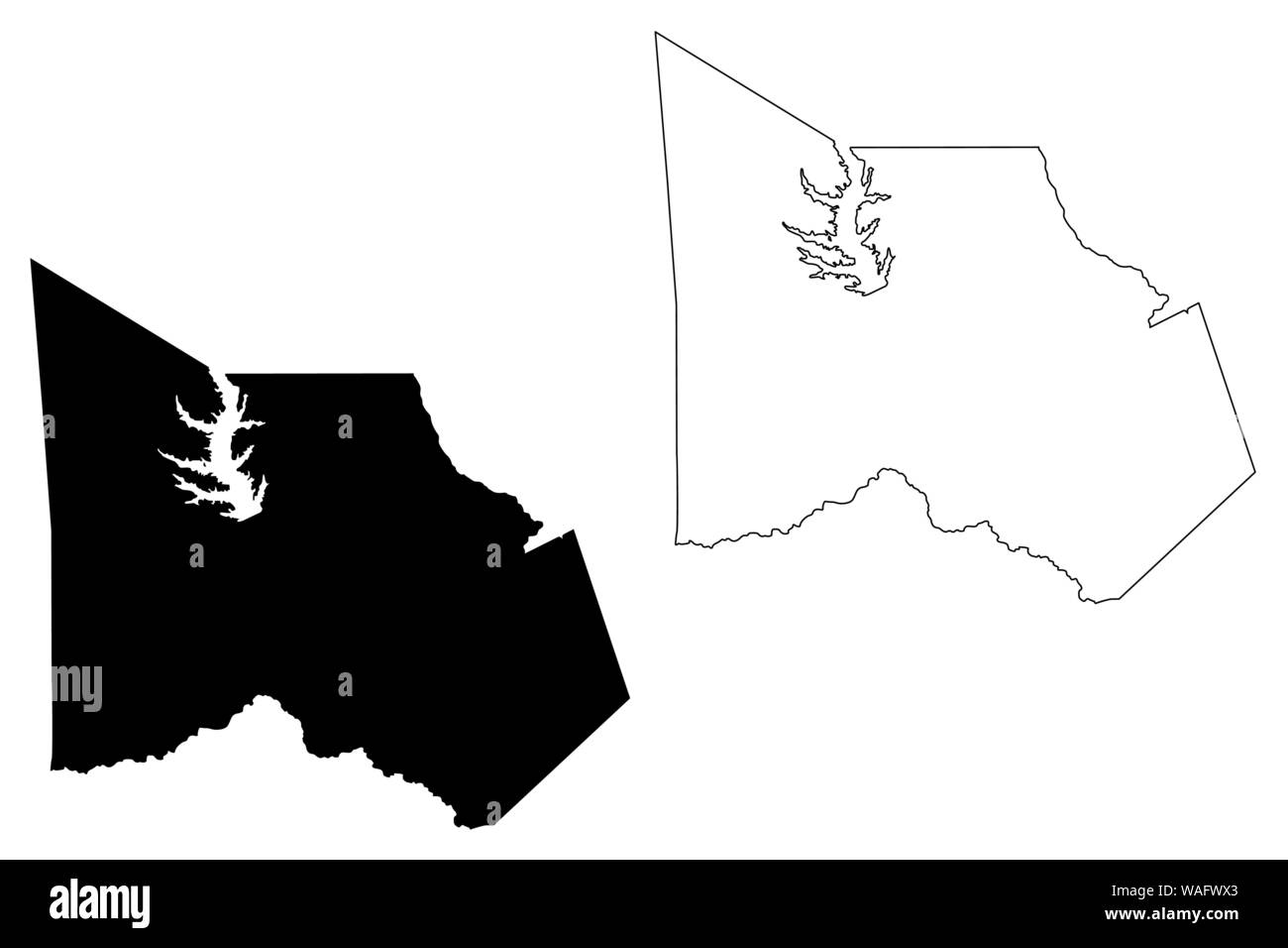 Montgomery County, Texas (contee in Texas, Stati Uniti d'America,USA, Stati Uniti, US) mappa illustrazione vettoriale, scribble sketch mappa di Montgomery Illustrazione Vettoriale