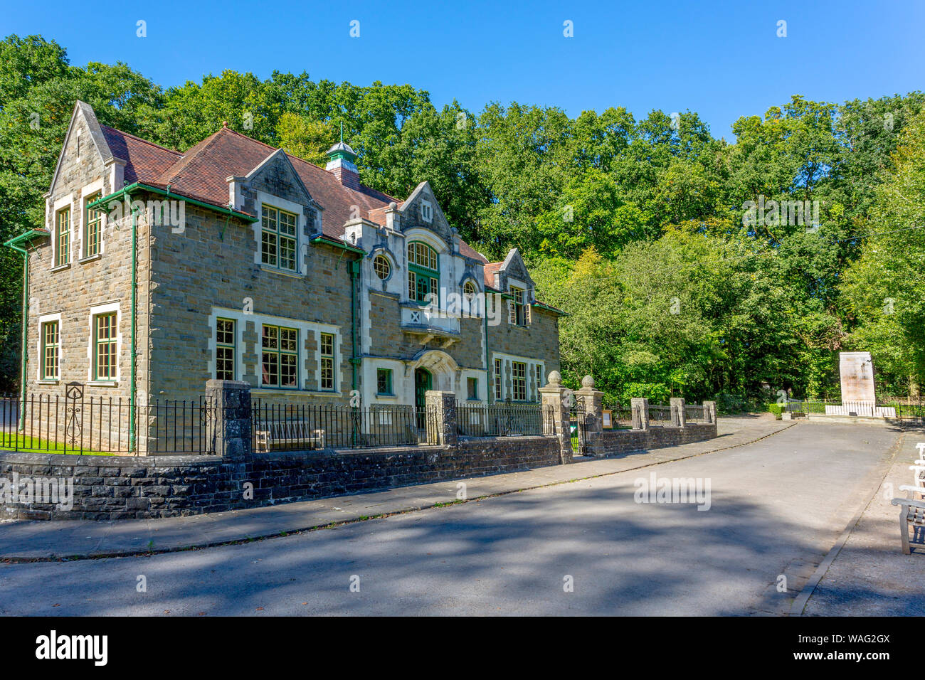 Il 1916 Oakdale Workmans Institute presso il St Fagans Museo Nazionale di Storia gallese, Cardiff Wales, Regno Unito Foto Stock
