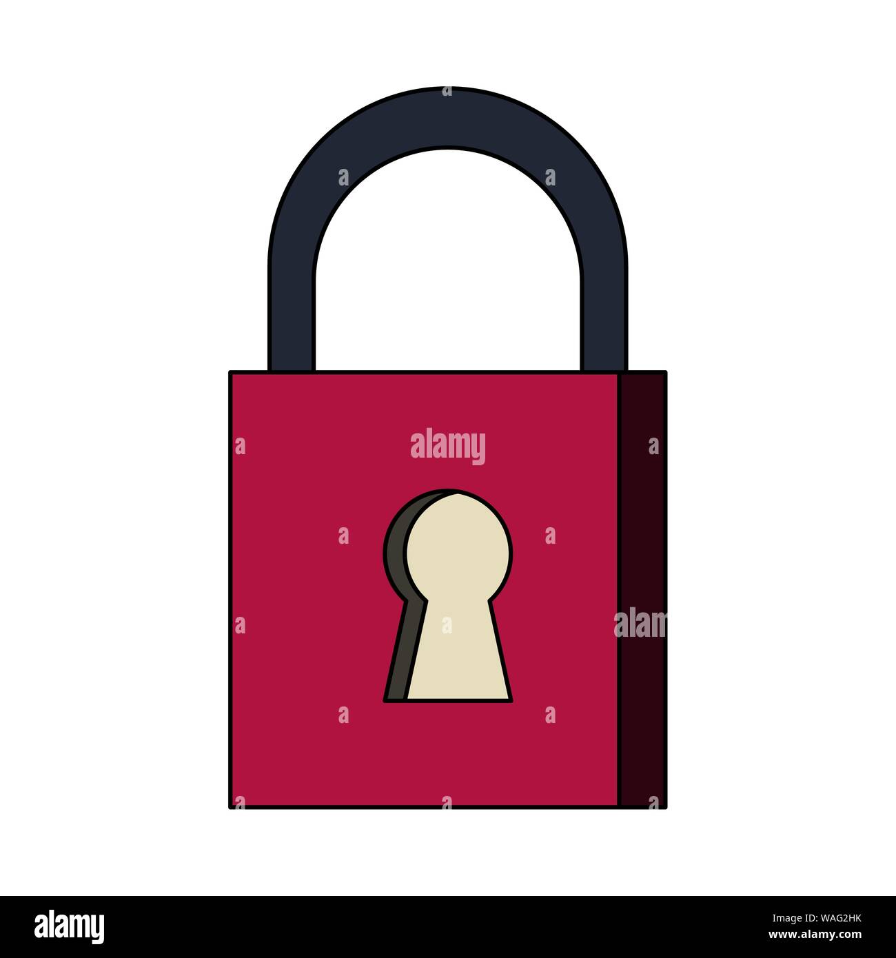 Lucchetto di sicurezza segnale di sicurezza cartoon Illustrazione Vettoriale