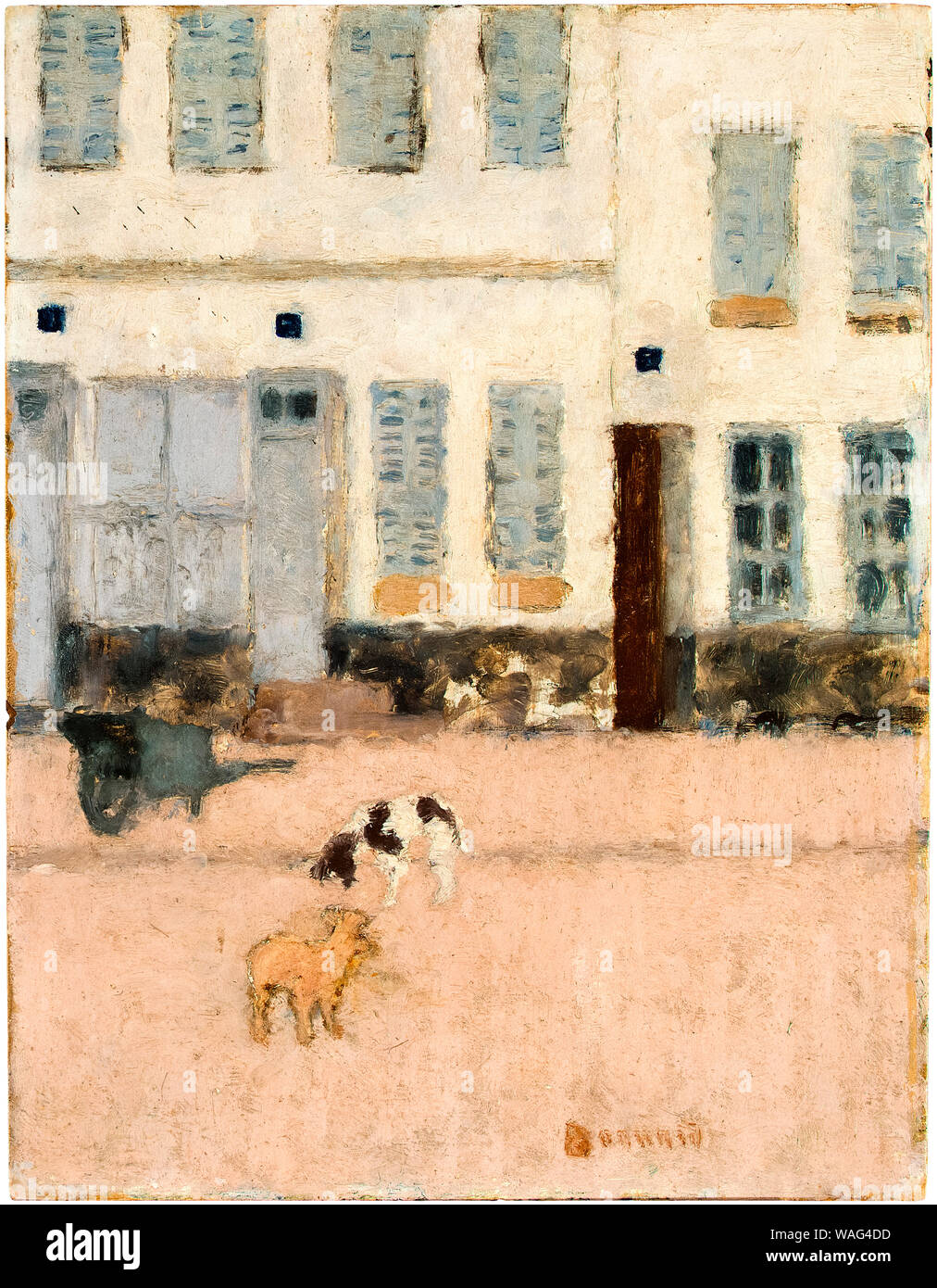 Pierre Bonnard, pittura, due cani in una strada deserta, circa 1894 Foto Stock