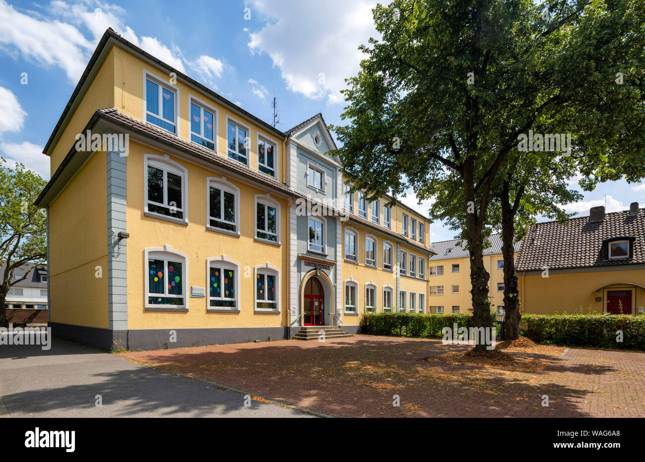 Architettura, vista esterna, campo di registrazione, edificio, istruzione, istruzione system, sistema di formazione, DE, DEU, Germania, educazione, Europa Foto a colori Foto Stock