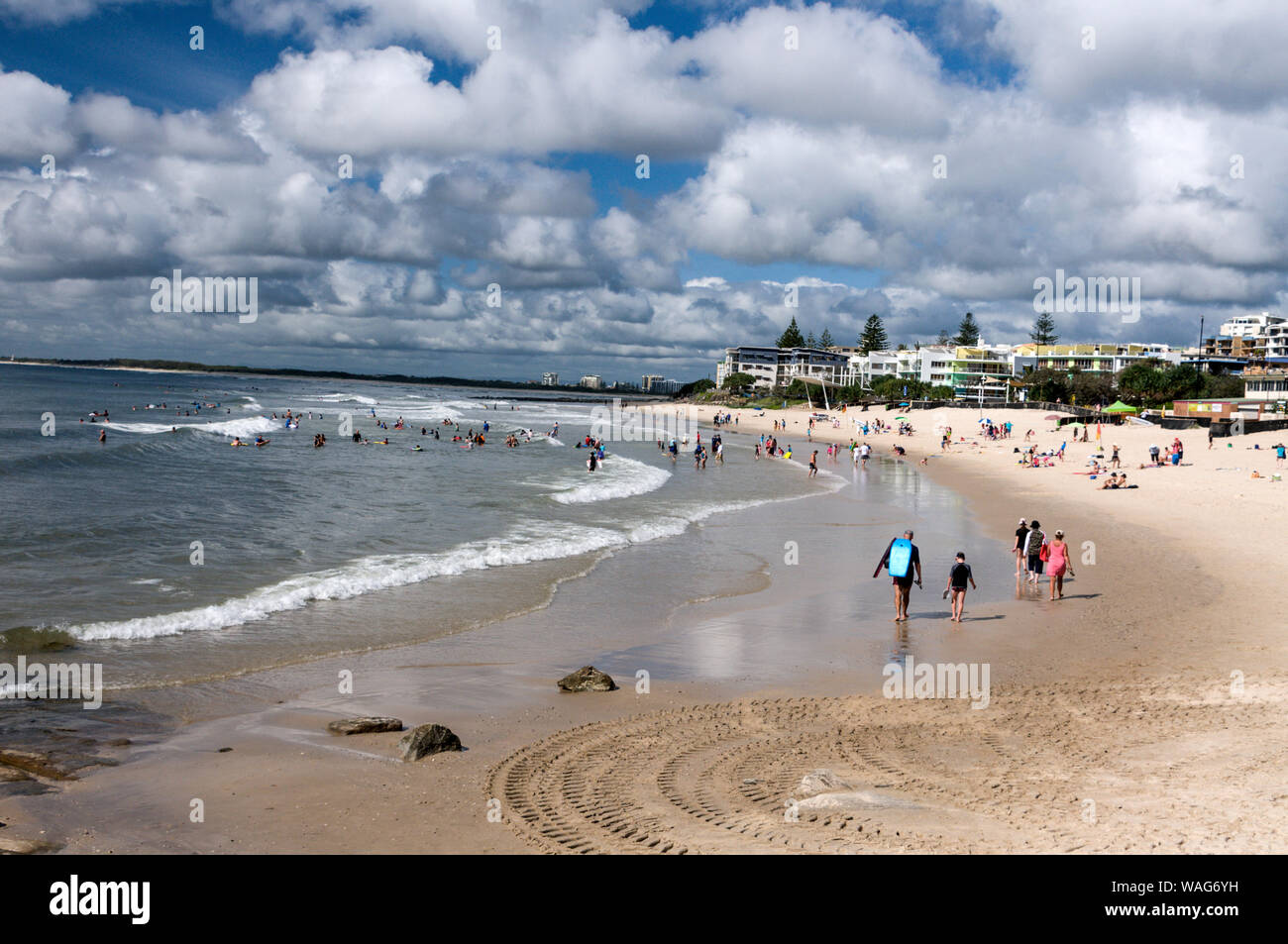 Kings beach a Caloundra sulla Costa del Sole, Queensland, Australia. Foto Stock