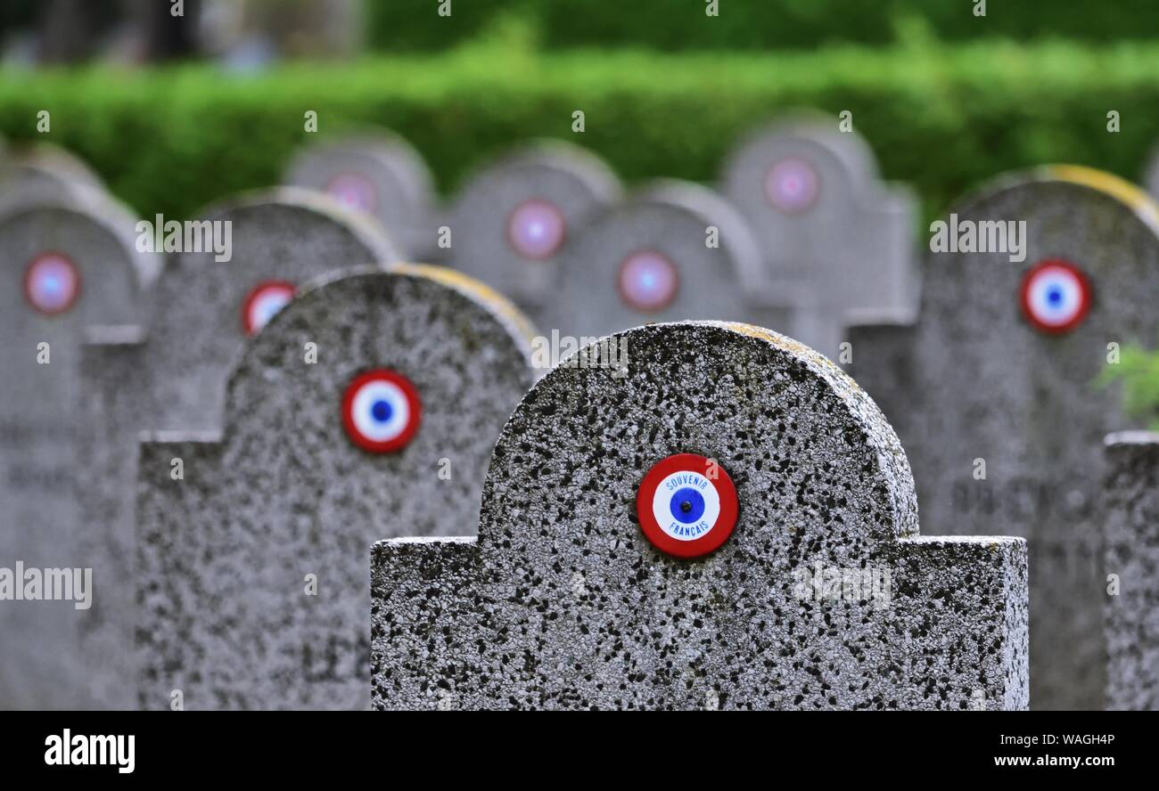 Il francese prima guerra mondiale le vittime nel Zentralfriedhof a Vienna, in Austria Foto Stock