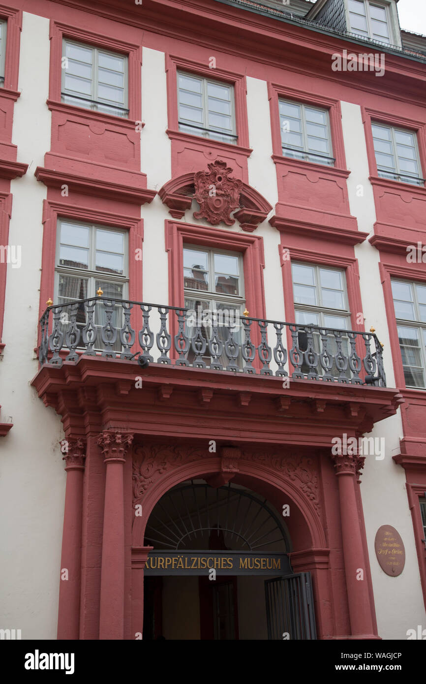 Museo Kurpfalzisches facciata; Heidelberg Germania Foto Stock