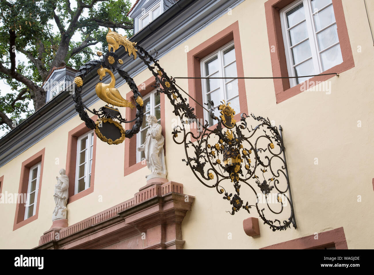 Ristorante Accedi Kurpfalzisches nel giardino del museo, Heidelberg, Germania Foto Stock