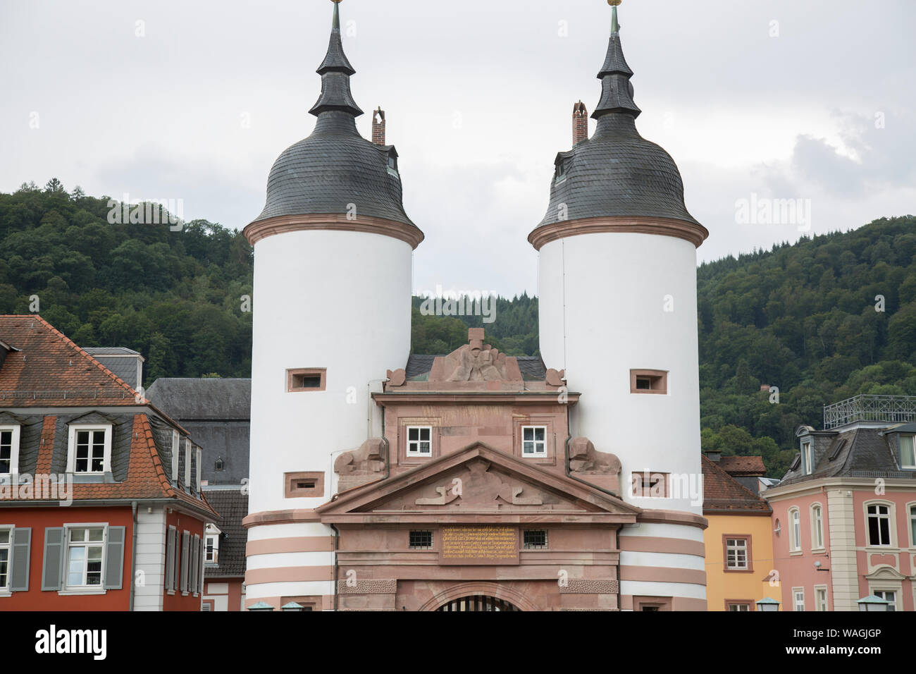 Torre del Ponte - Museo Bruckentor, Heidelberg, Germania Foto Stock