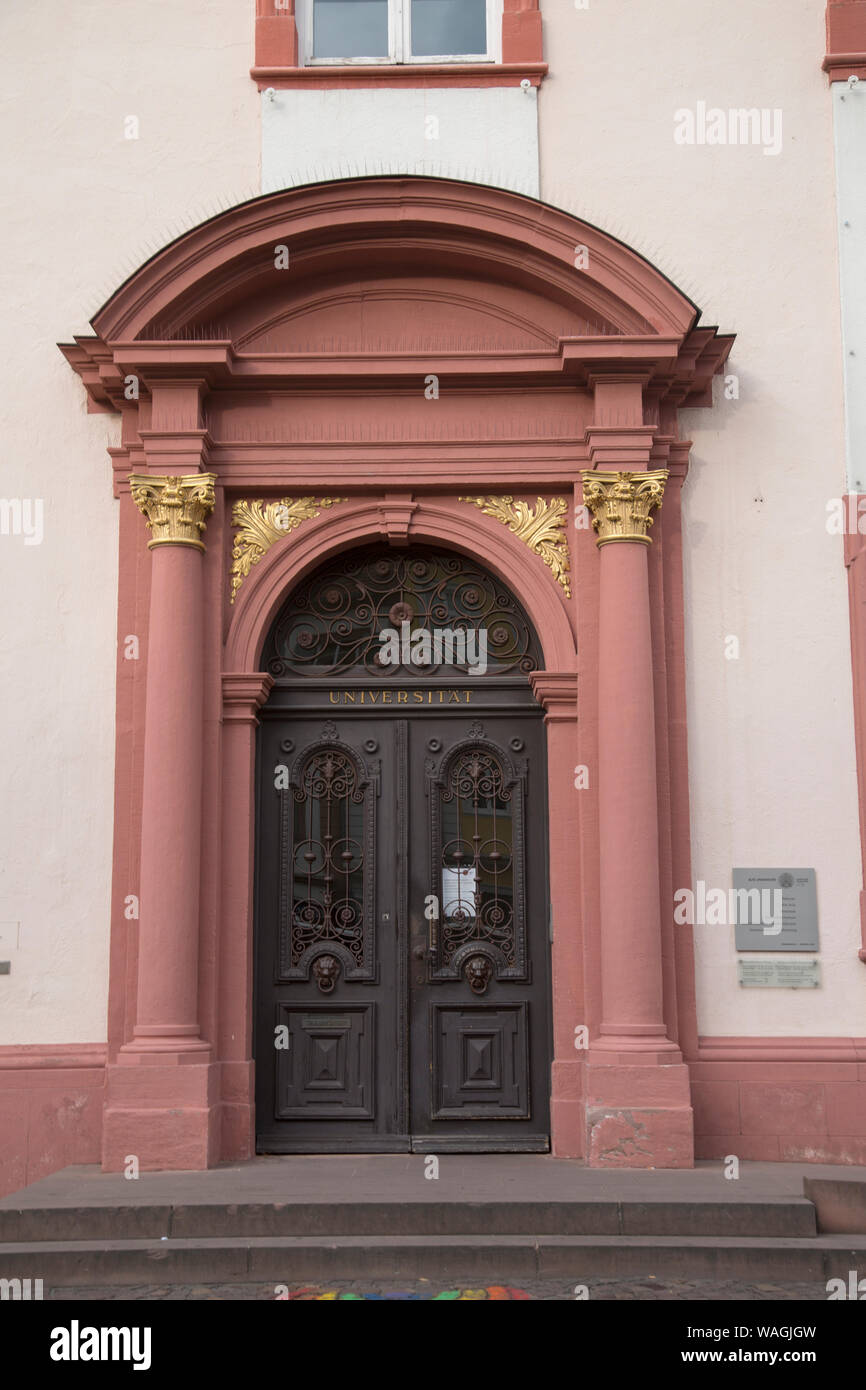 Ingresso al Museo Universitario, Heidelberg, Germania Foto Stock