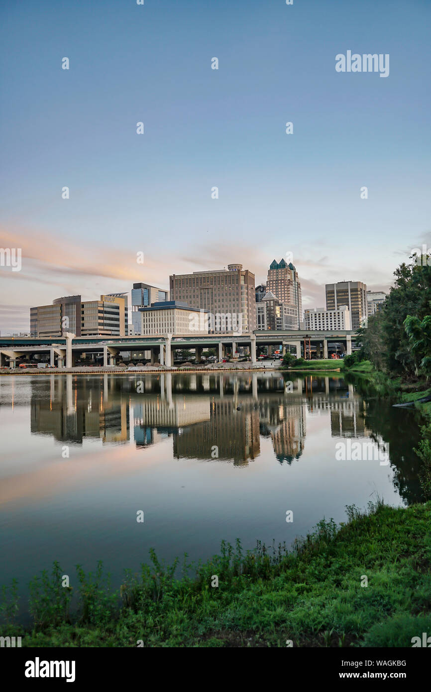 Sunrise presso la splendida città di Orlando si trova nella Florida Centrale il 20 agosto, 2019 Foto Stock