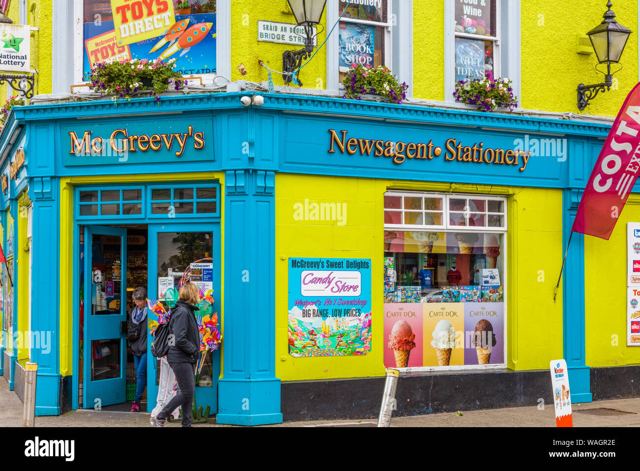 Storefront in Westport nella contea di Mayo in Irlanda Foto Stock