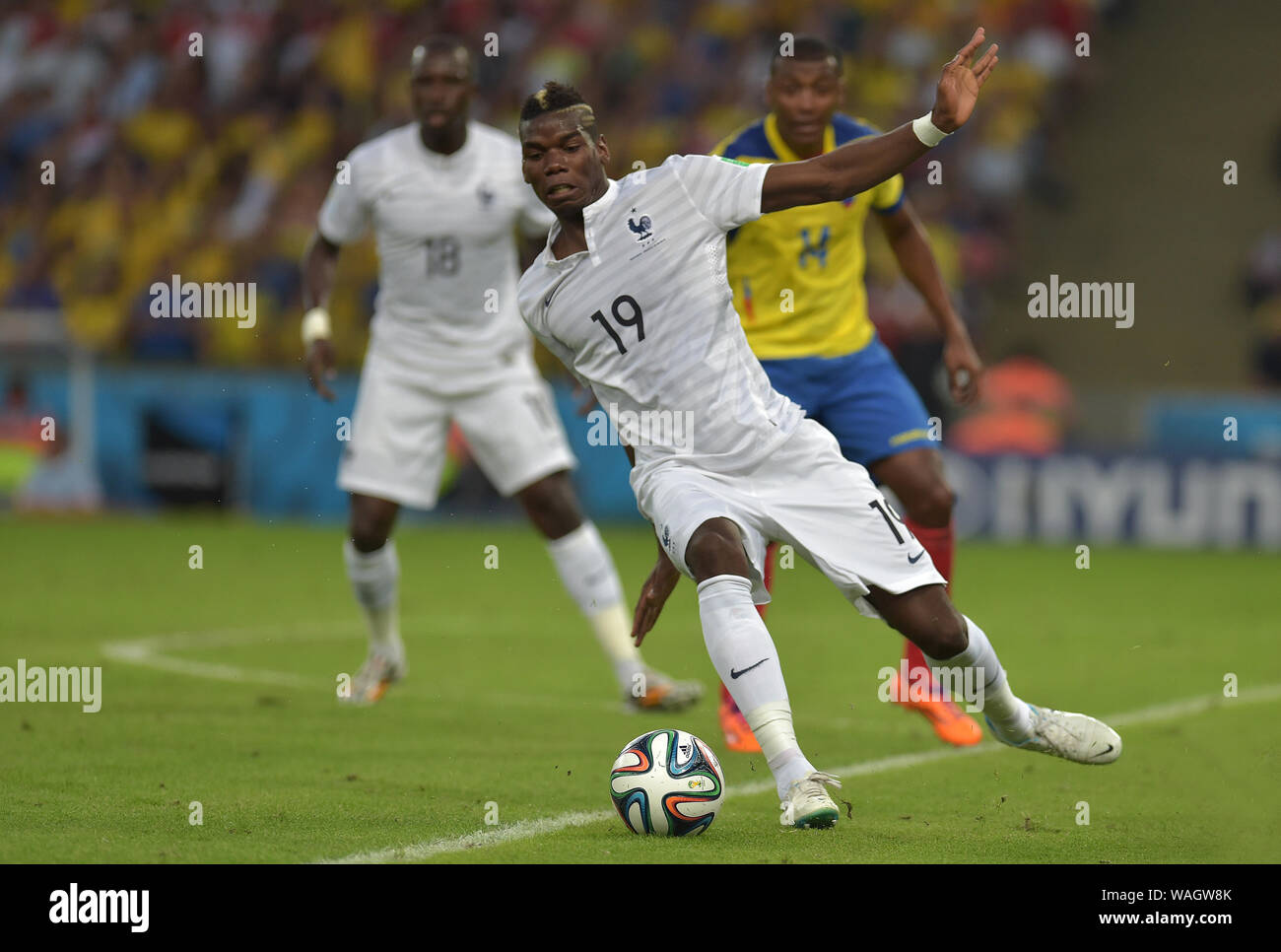 Rio de Janeiro, giugno 25, 2014. Pogba giocatore di football durante l'Ecuador vs Francia partita di calcio per la Coppa del Mondo 2014 al Maracanã Stadium di Rio Foto Stock