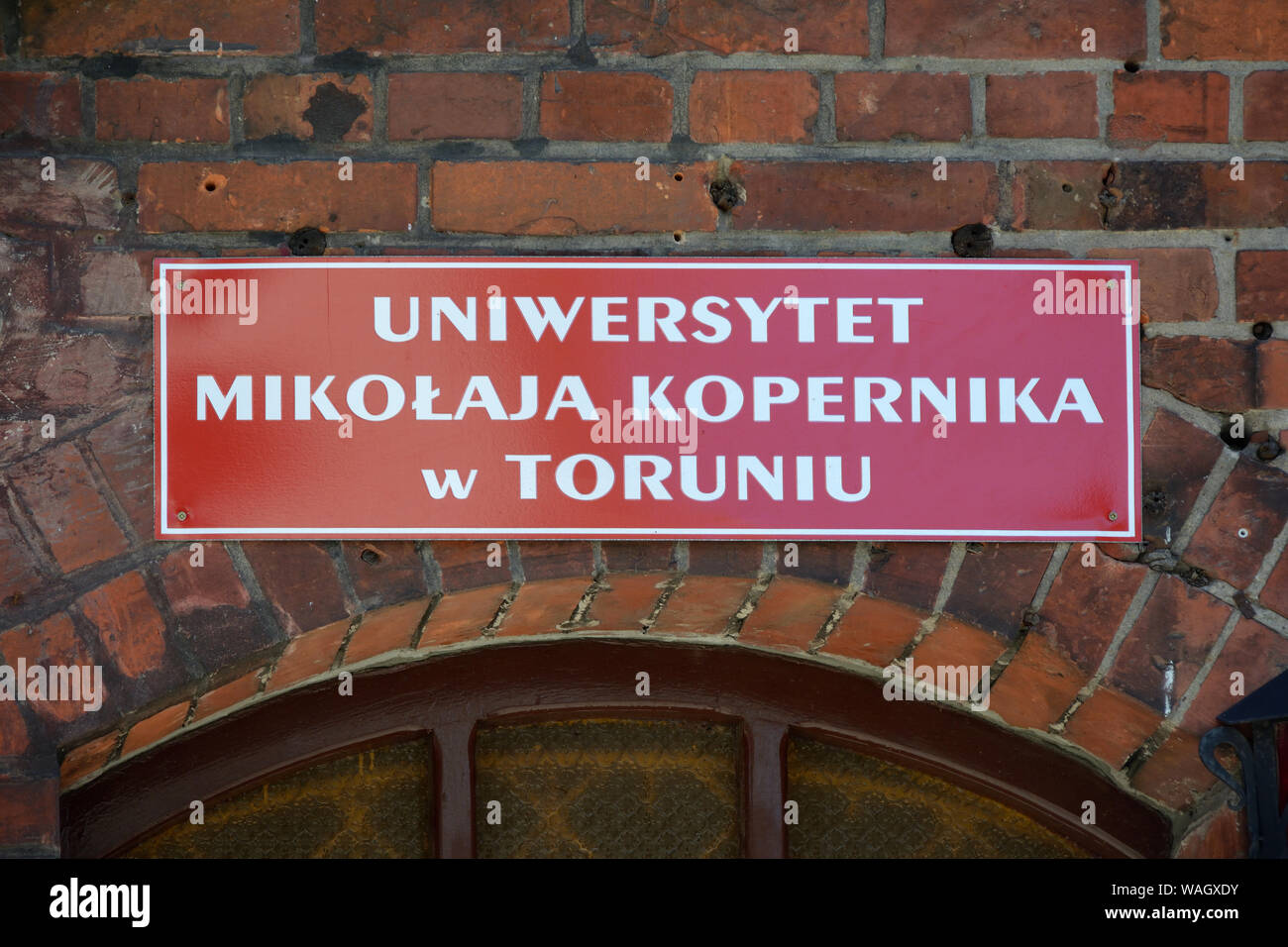 Scheda Informazioni del Nicolaus Copernicus University di Torun - Polonia. Foto Stock