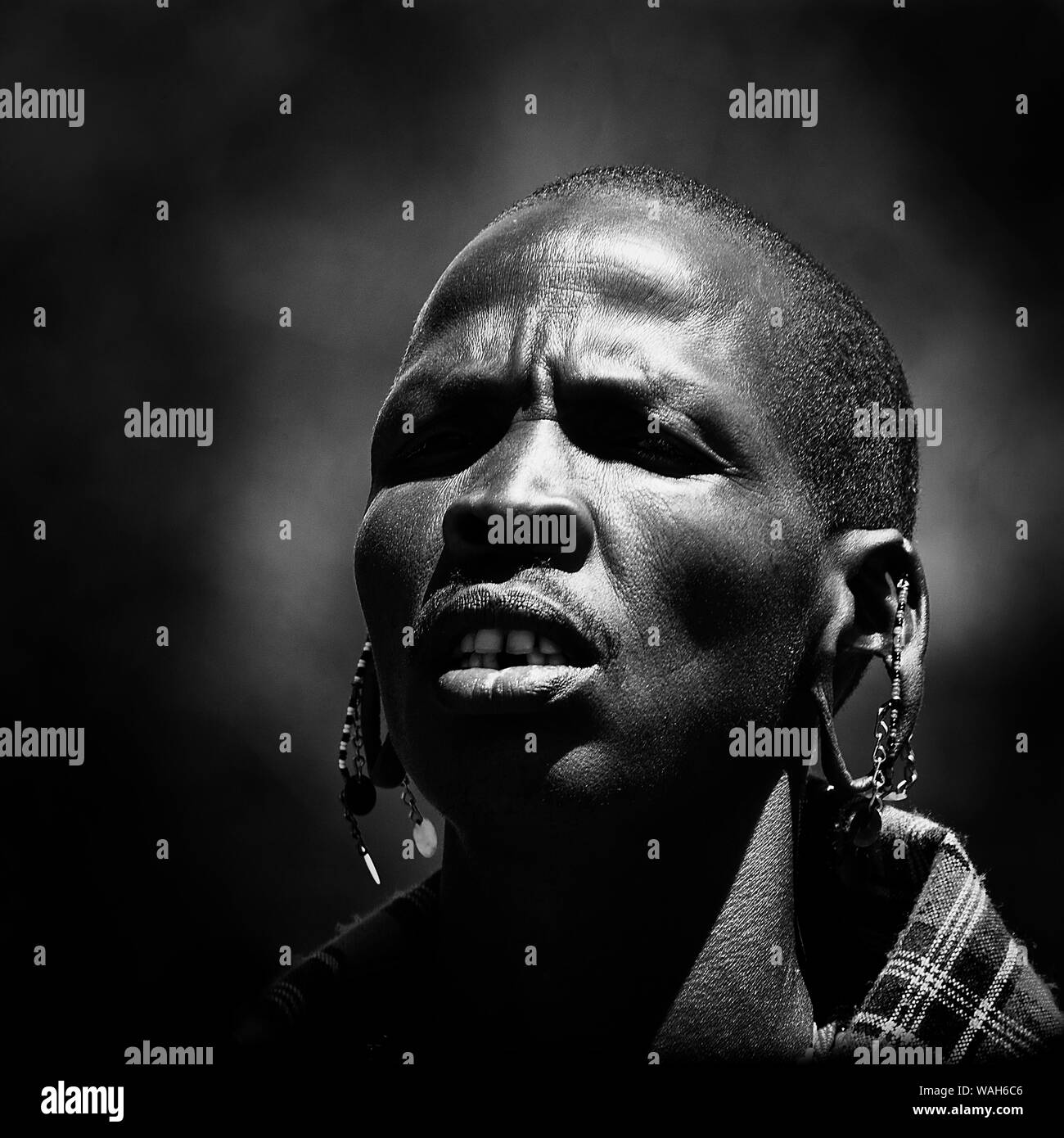 Maasai uomo ritratto, Kenya, Africa orientale Foto Stock