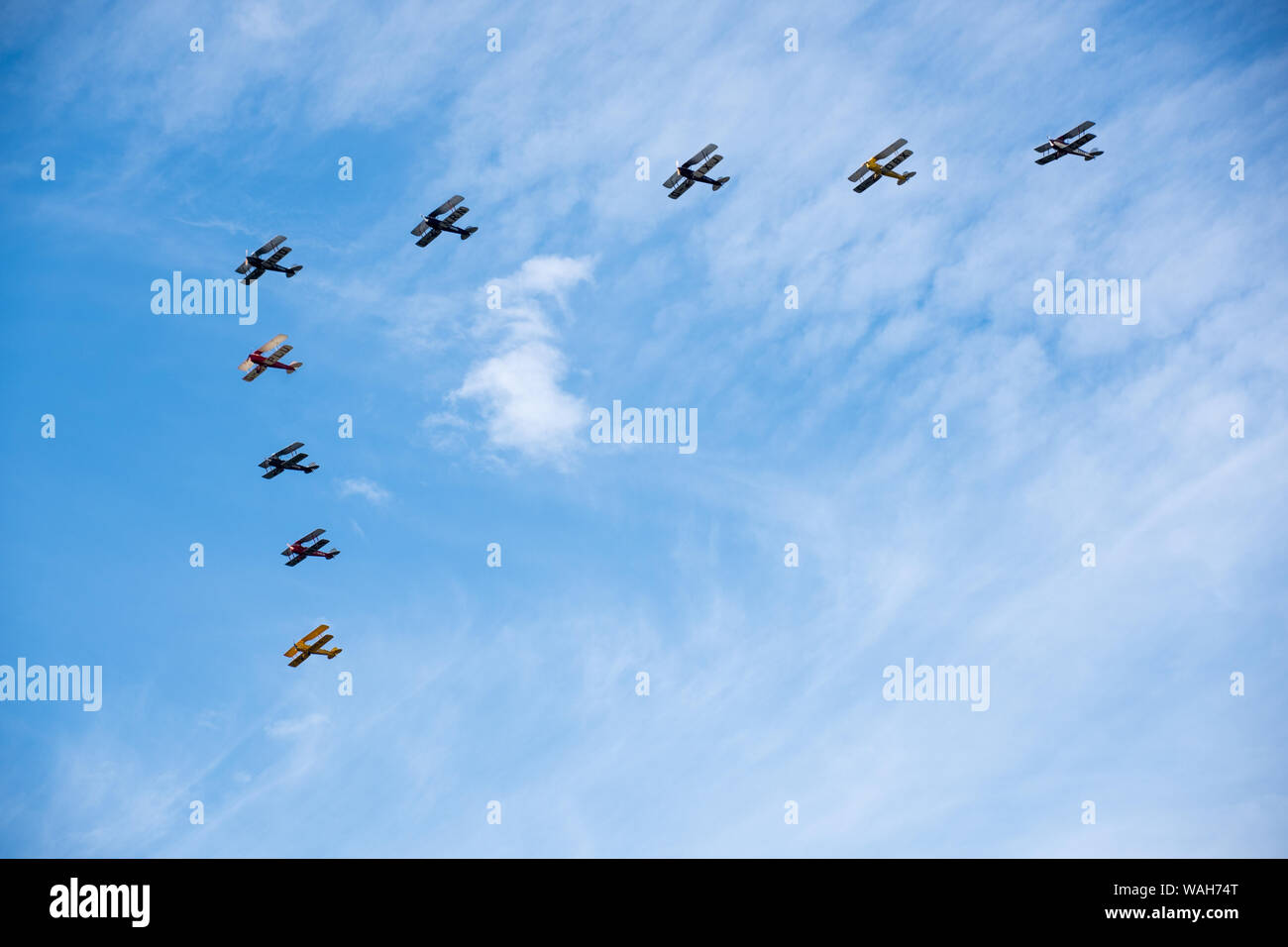 Tiger 9 DISPLAY aeronautici team in formazione a Biggin Hill airshow 2019 Foto Stock
