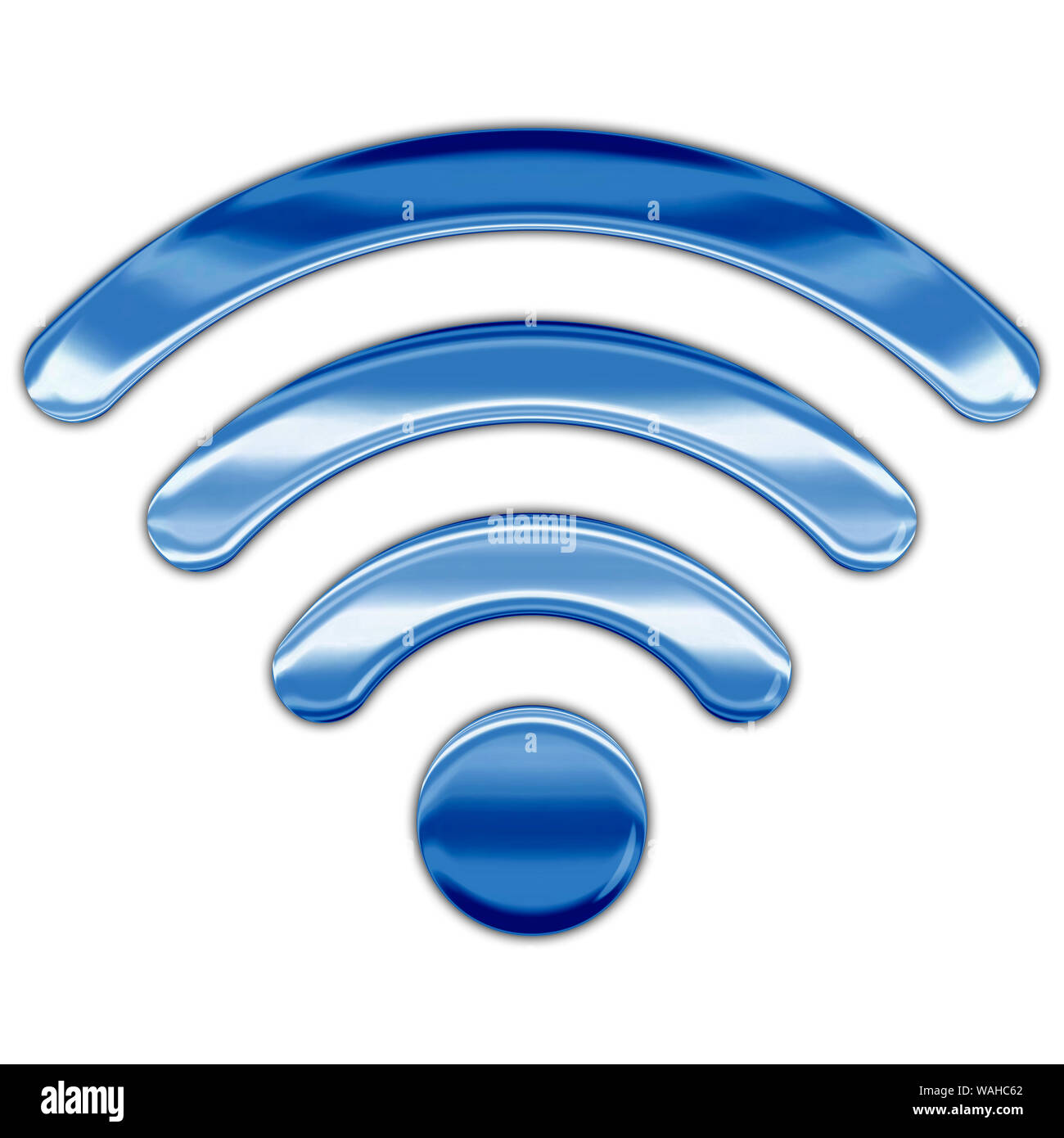 Simbolo Wi-Fi, uno stile metallizzato, elaborazione grafica Foto Stock