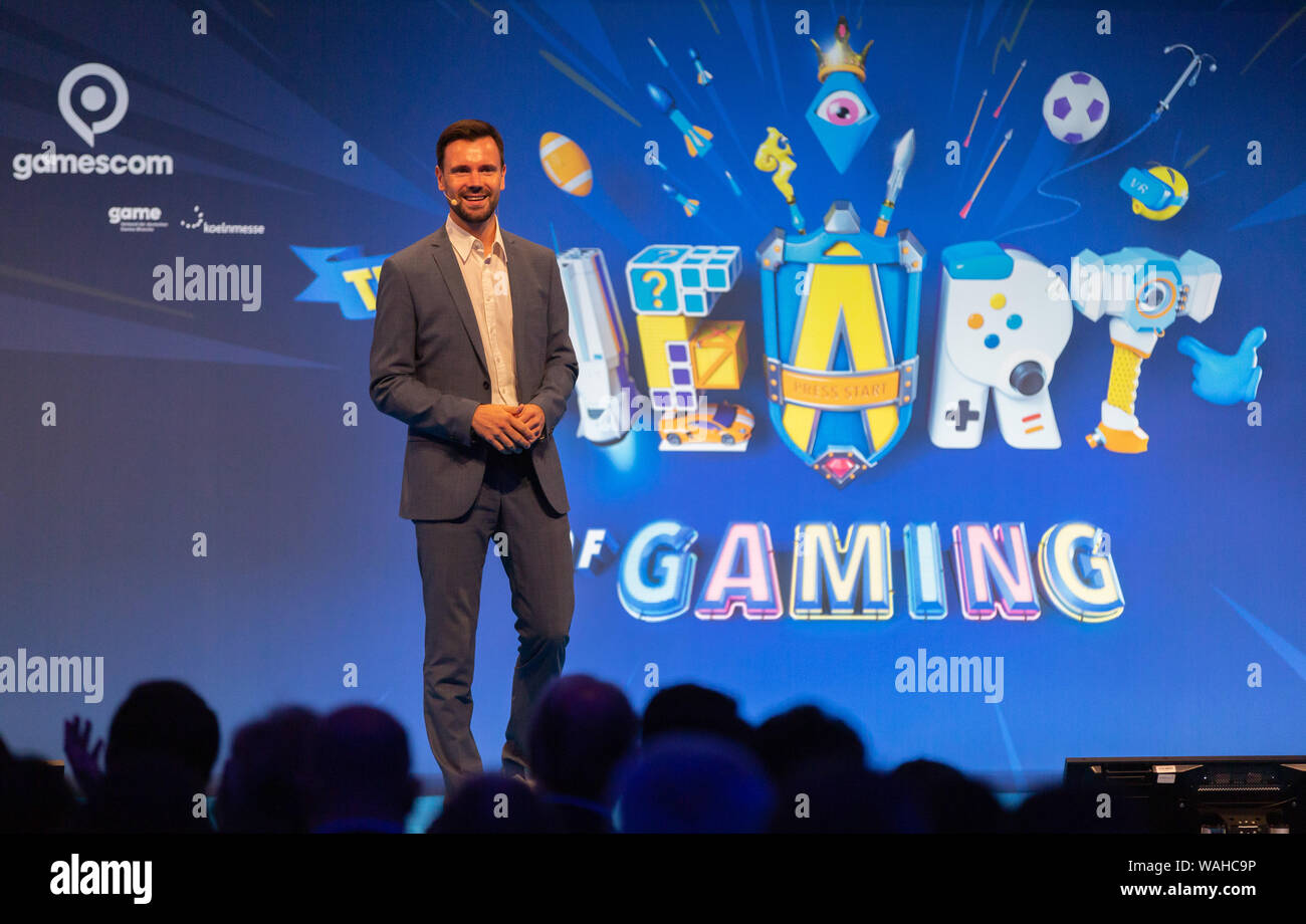 Colonia, 20 agosto 2019, gamescom: Felix Falk, Managing Director di gioco - Associazione dei giochi tedesco industria. Foto Stock