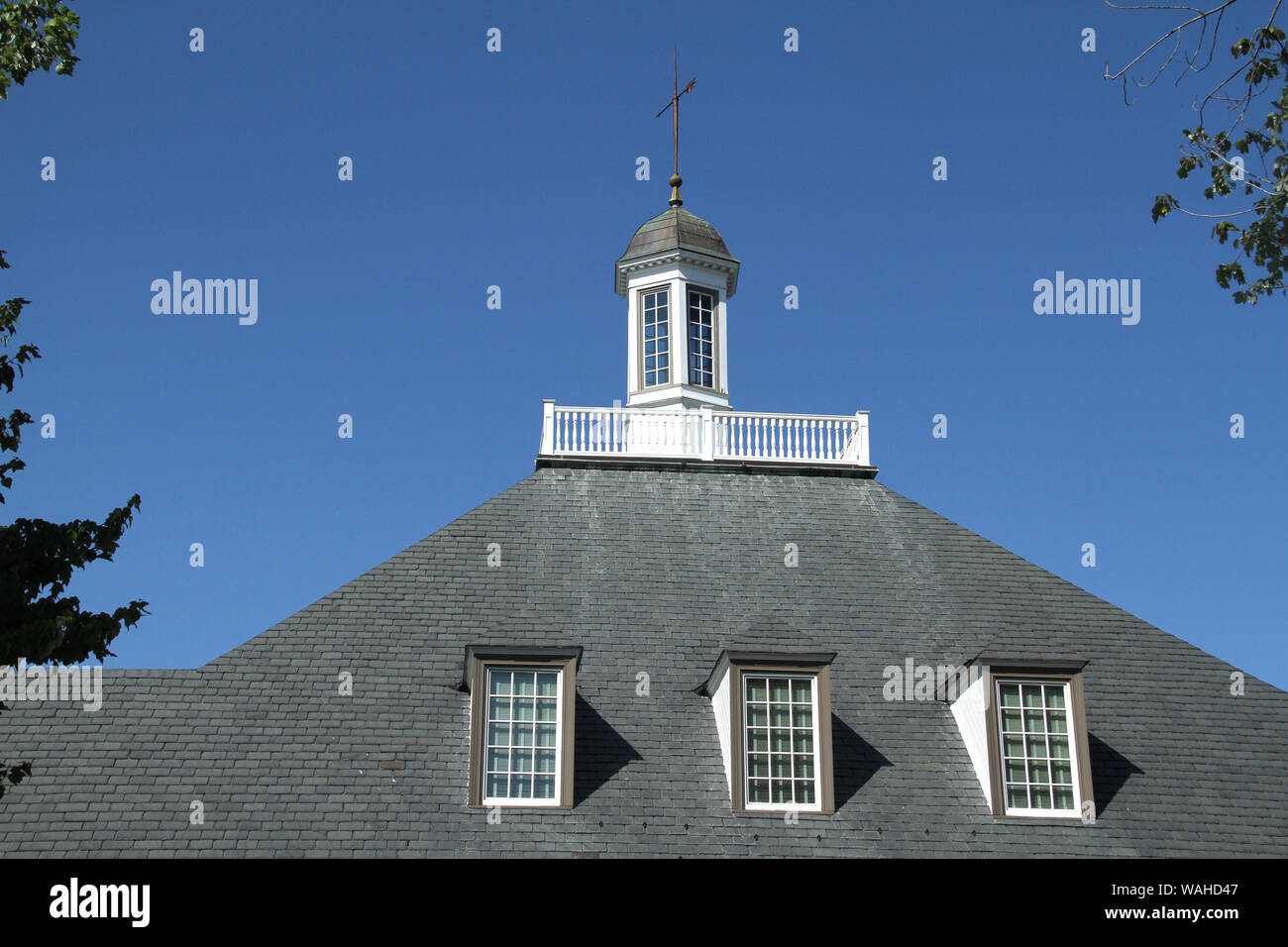 Parte superiore dell edificio storico a Yorktown, VA, Stati Uniti d'America Foto Stock