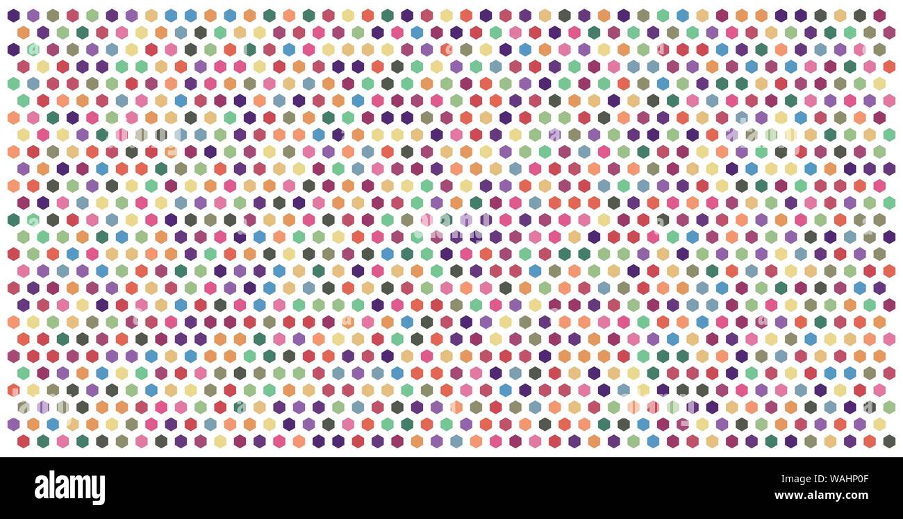 Griglia esagonale texture di sfondo colorato modello . A nido d'ape sfondo vettoriale. Geometria isometrica. Il rapporto di aspetto 2:1 Illustrazione Vettoriale