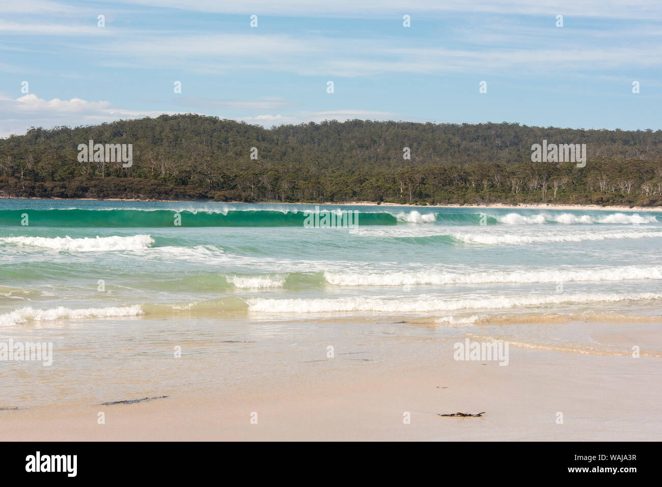 Australia e Tasmania Surf alla Baia di Riedle Maria Island Foto Stock