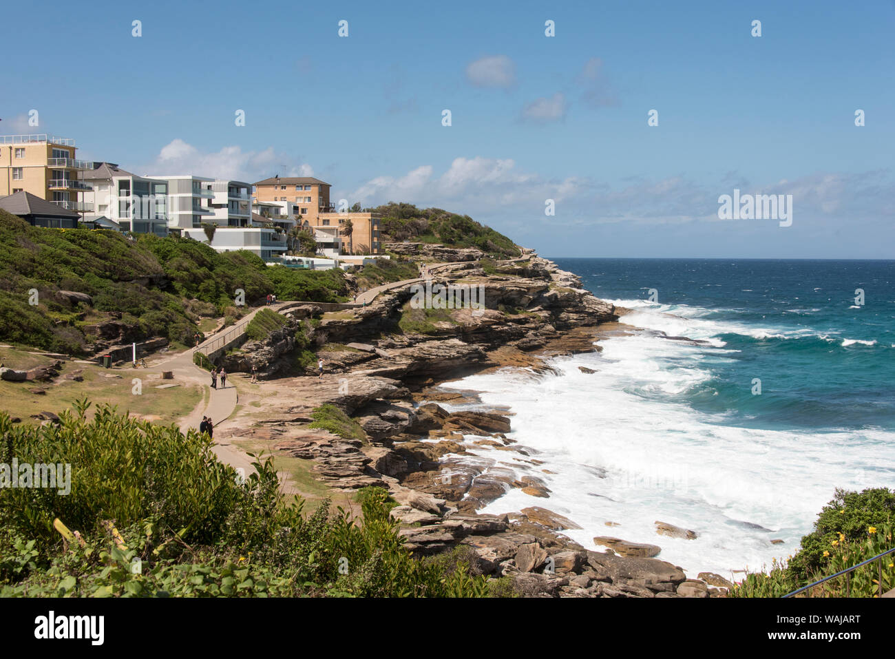 Australia, Nuovo Galles del Sud di Sydney. Per Bondi e Coogee passeggiata costiera a coniugi Mackenzie Bay Foto Stock