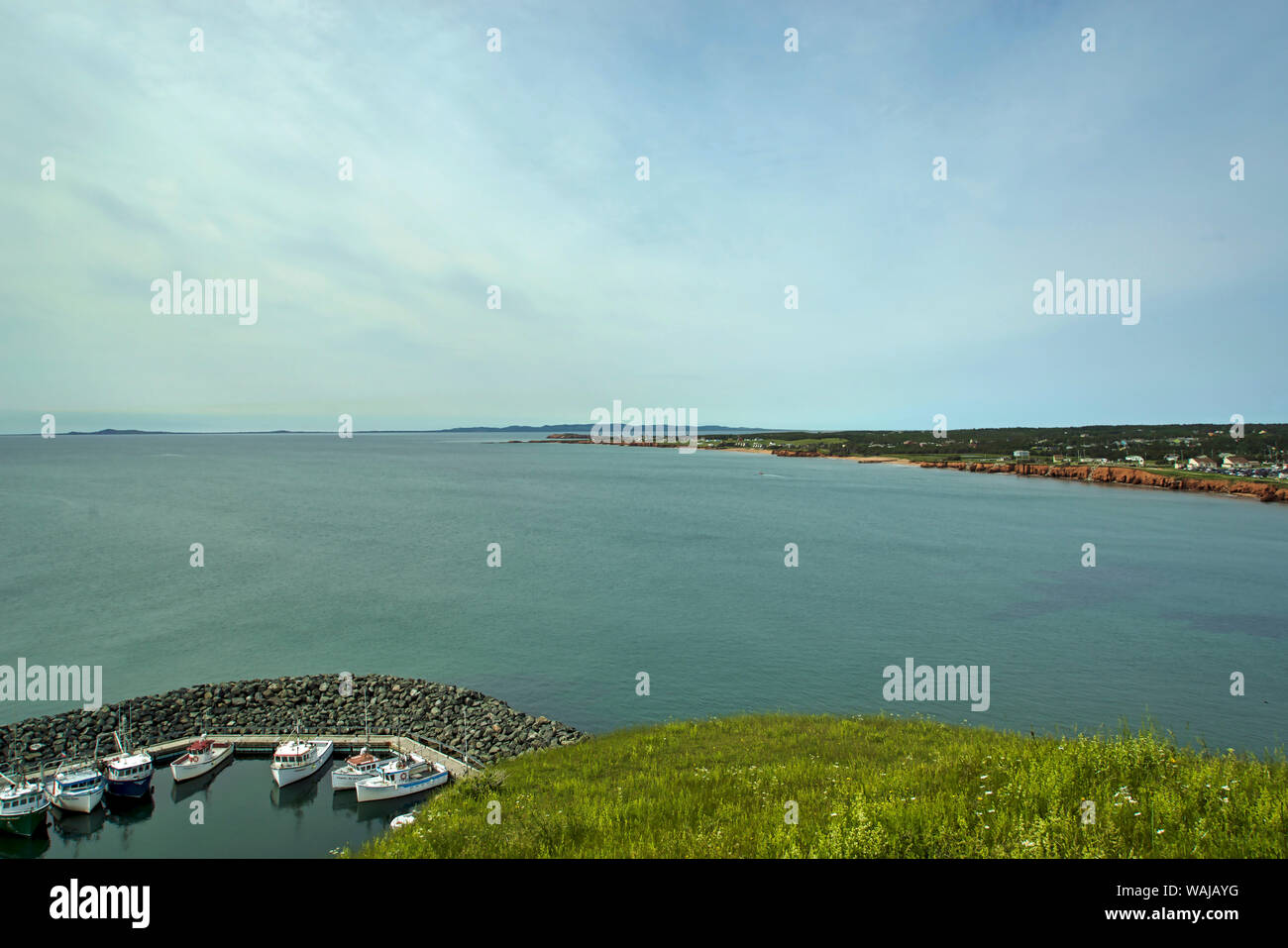 Canada Quebec, Iles-de-la-Madeleine. Cap-aux-Meules, vista del porto Foto Stock