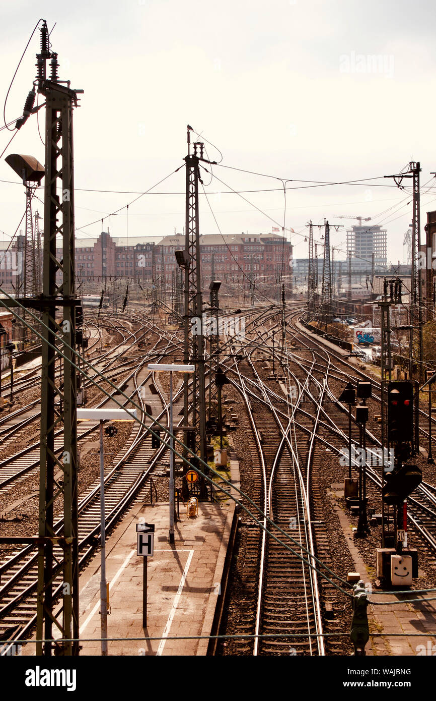 Germania, Amburgo. Sistema ferroviario Foto Stock