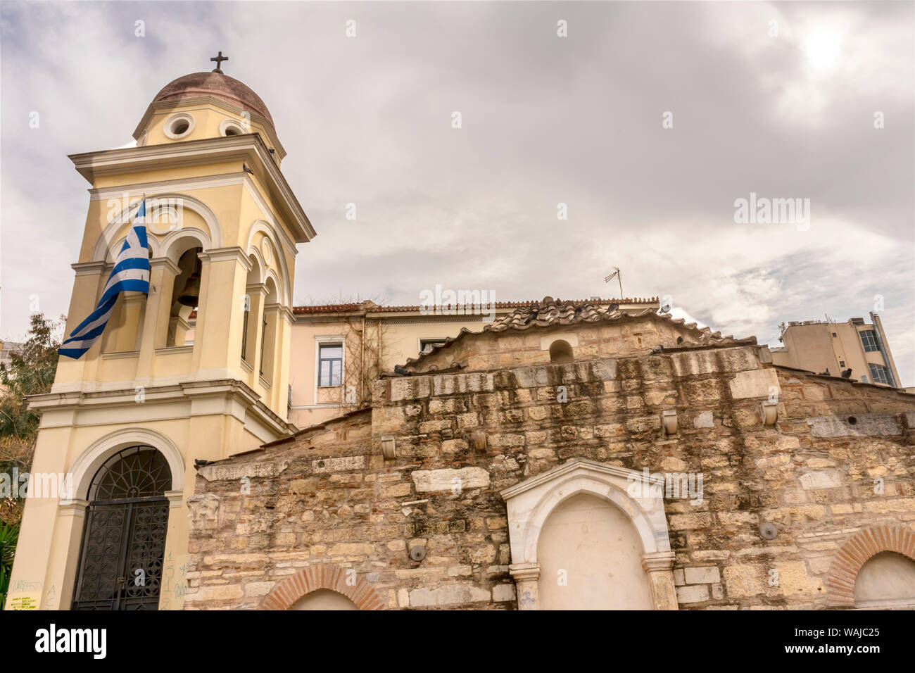 Antica Chiesa di Pantanassa, Piazza Monastiraki, Atene, Grecia. Monastero risale al 1000 Foto Stock