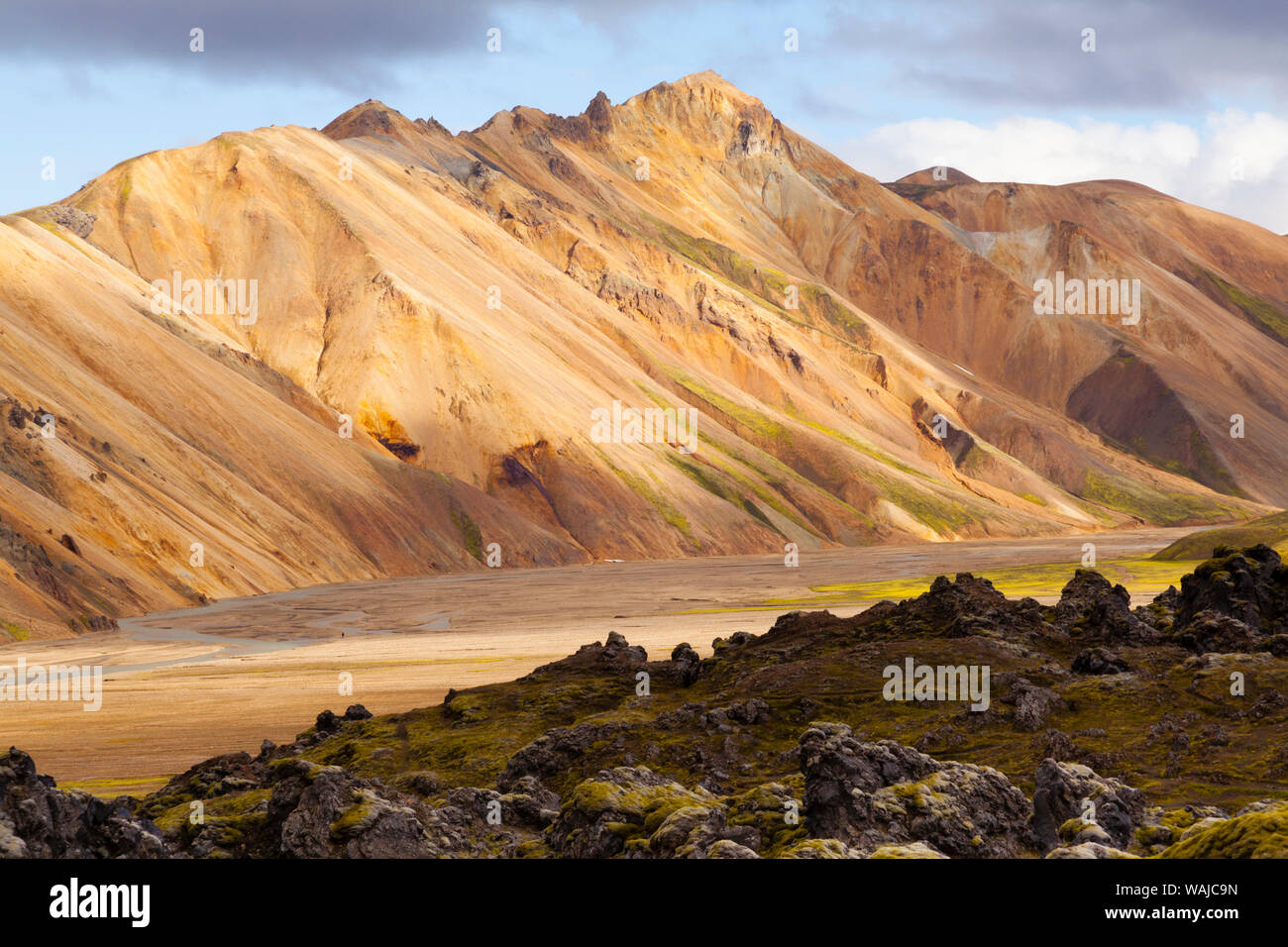 Vulcanica paesaggio surreale a Landmannalaugar National Park, Islanda Foto Stock