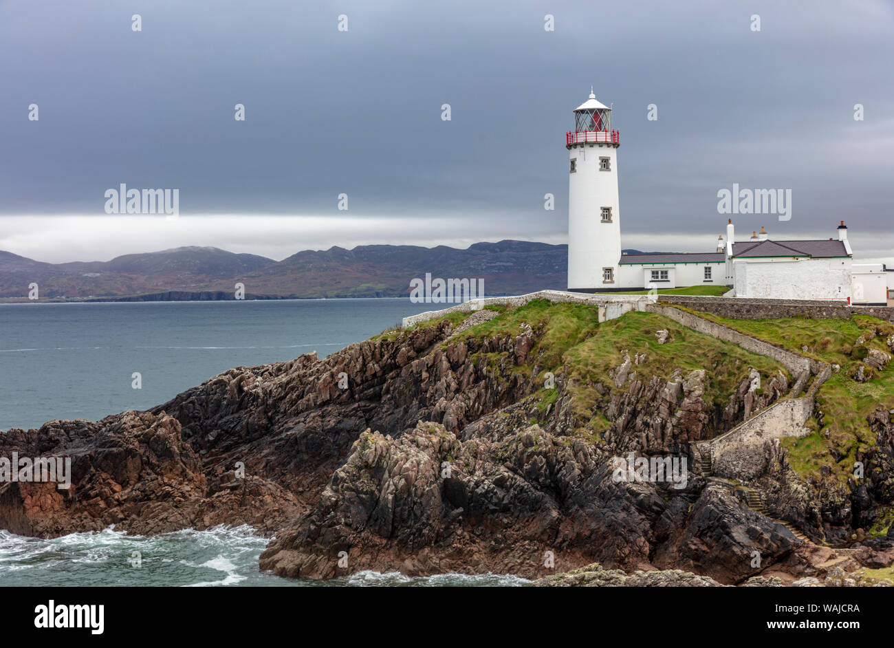 Fanad faro capo nella Contea di Donegal, Irlanda Foto Stock