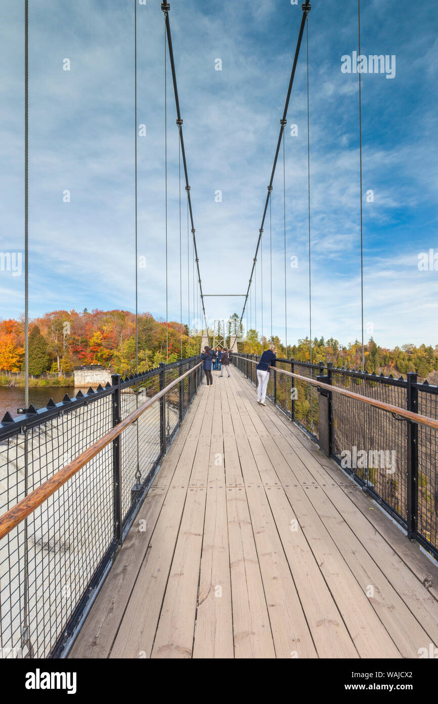 Canada Quebec, Quebec City. Montmorency, scivoli Montmorency, cascate, ponte di sospensione Foto Stock