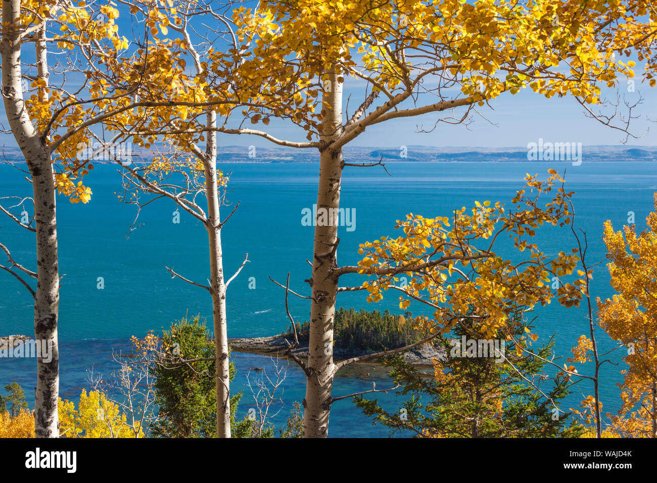 Canada Quebec, Saint-Fidele. Fiume San Lorenzo Foto Stock