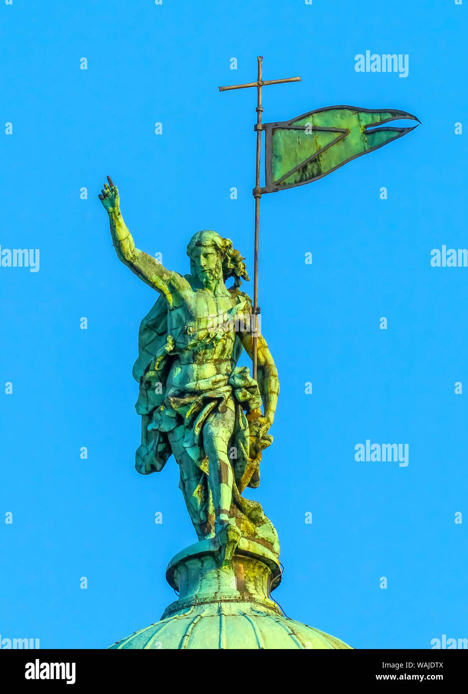 Gesù Cristo statua Duomo San Simeone Chiesa, Venezia, Italia Foto Stock