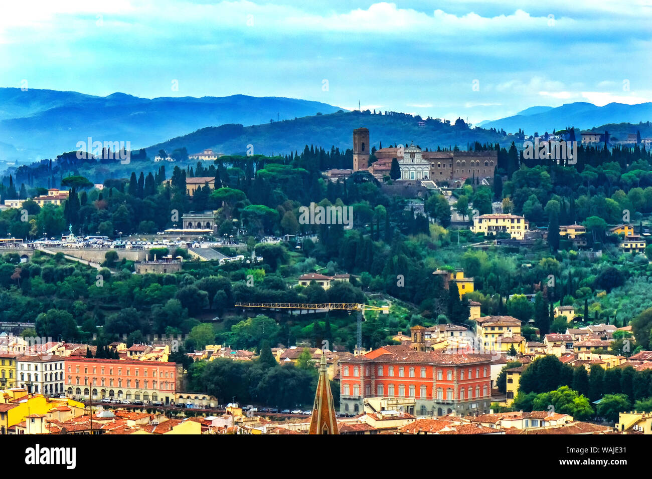 Tetti arancione, Piazzale Michelangelo, Toscana, Firenze, Italia Foto Stock