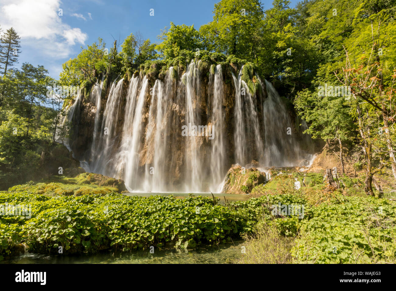 La Croazia. Cascate del Parco Nazionale di Plitvice. Credito come: Fred Signore Jaynes / Galleria / DanitaDelimont.com Foto Stock