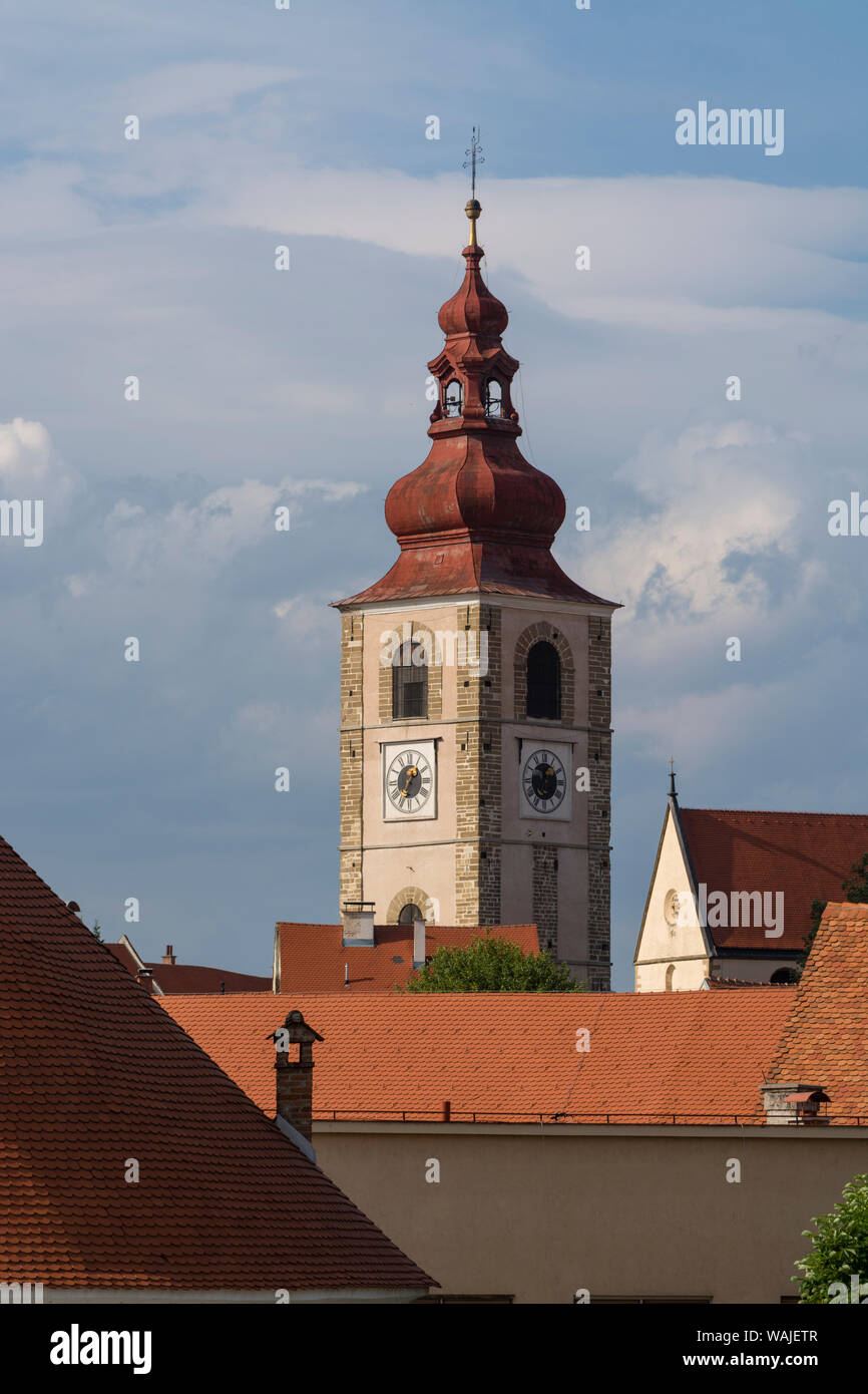 La torre della città, Ptuj, Slovenia. Foto Stock